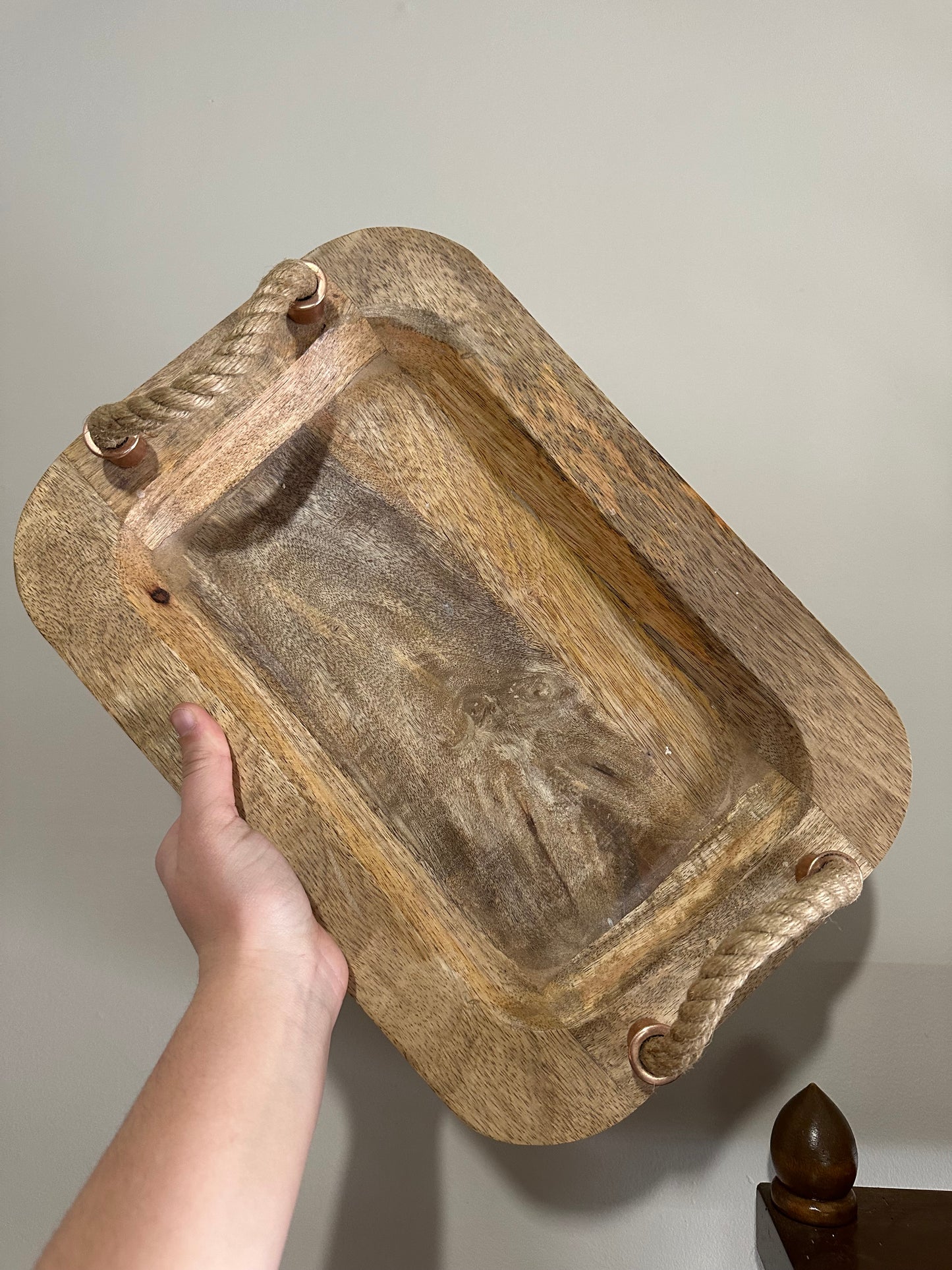 WOOD Tray w/ Jute Handles