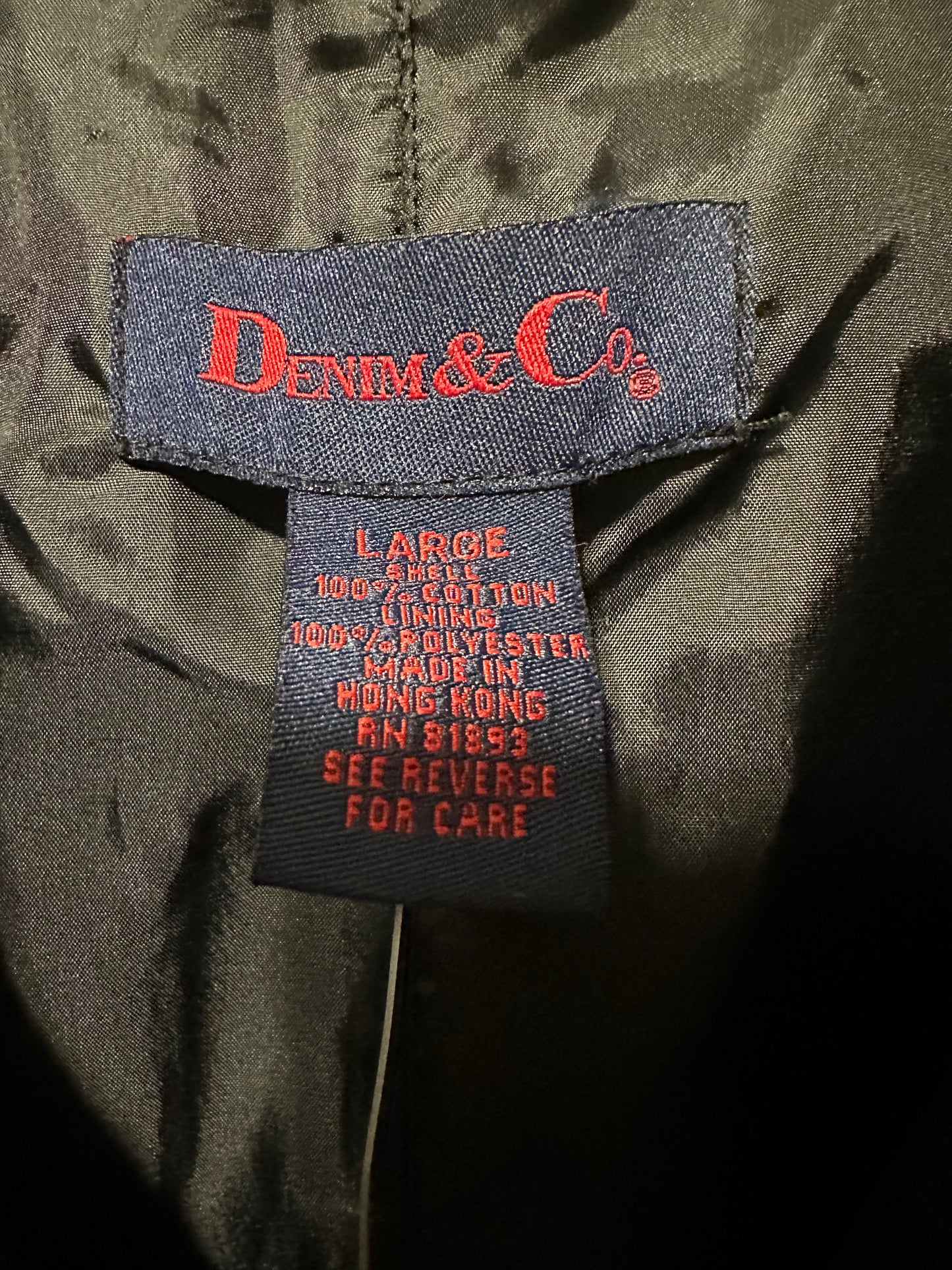 VINTAGE Denim & Co. Black Denim Jacket New w/ Tags | L