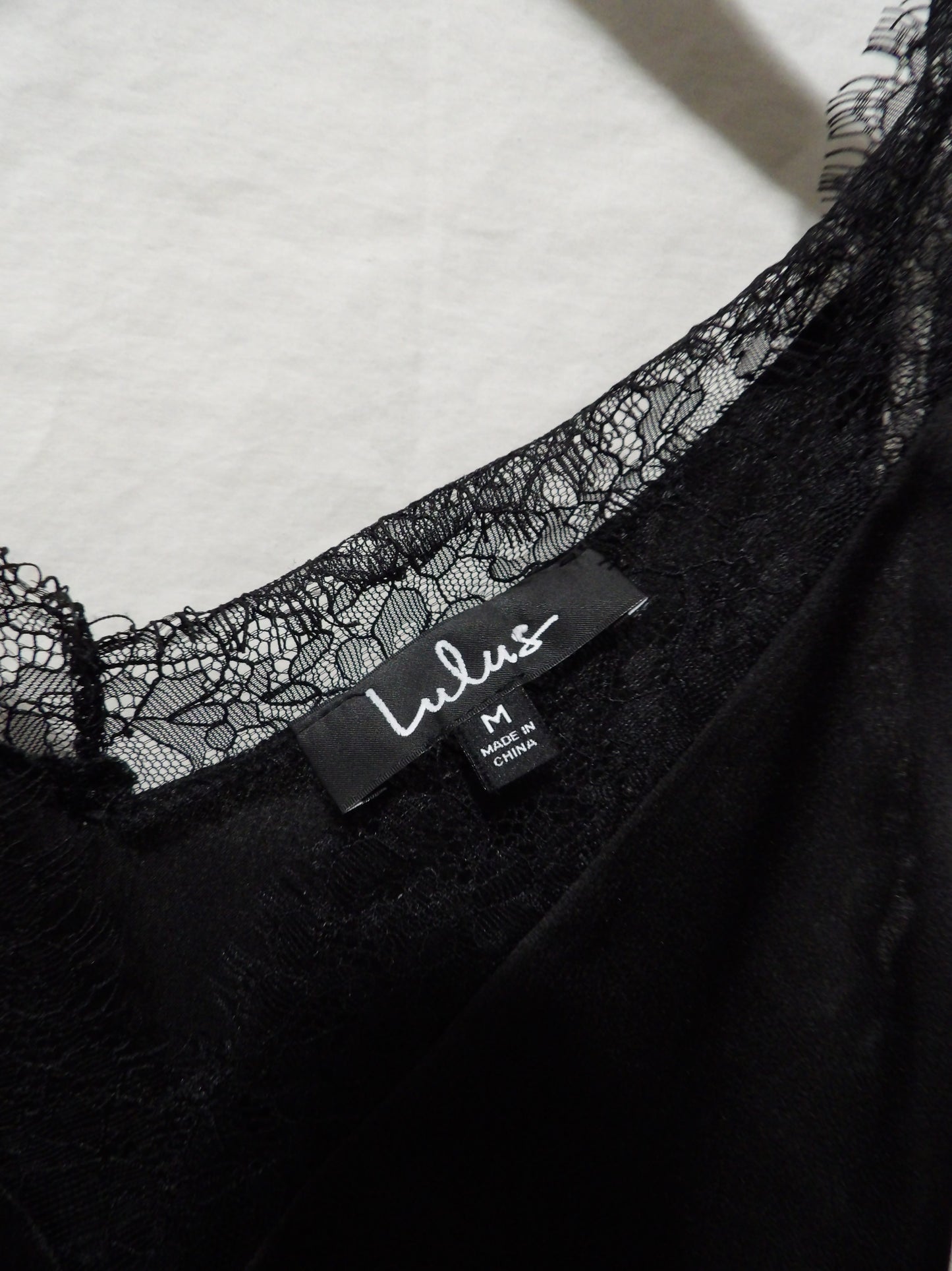 LULUS Black Slip Top | M