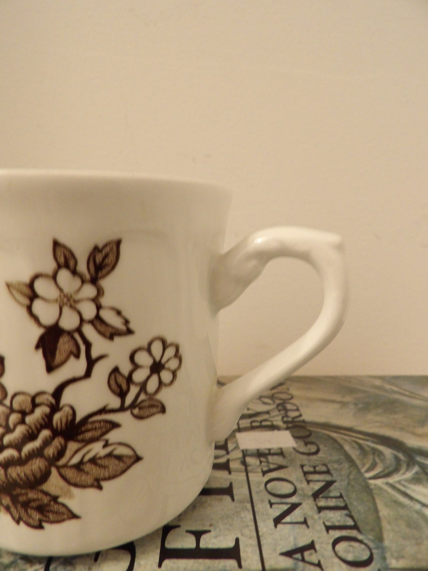 VINTAGE Brown Transferware J&G Ironstone Mug
