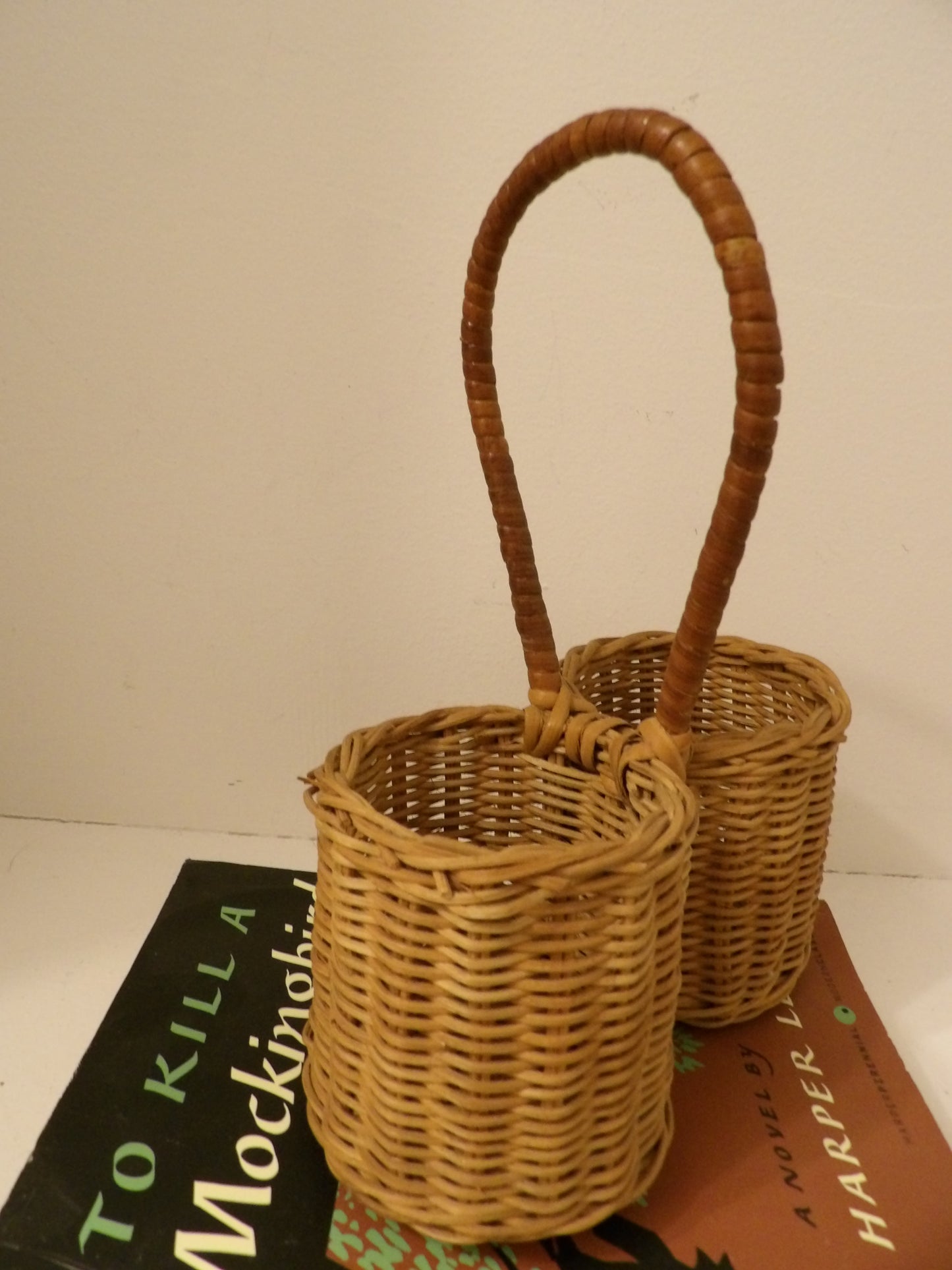 VINTAGE Wicker Basket Caddy