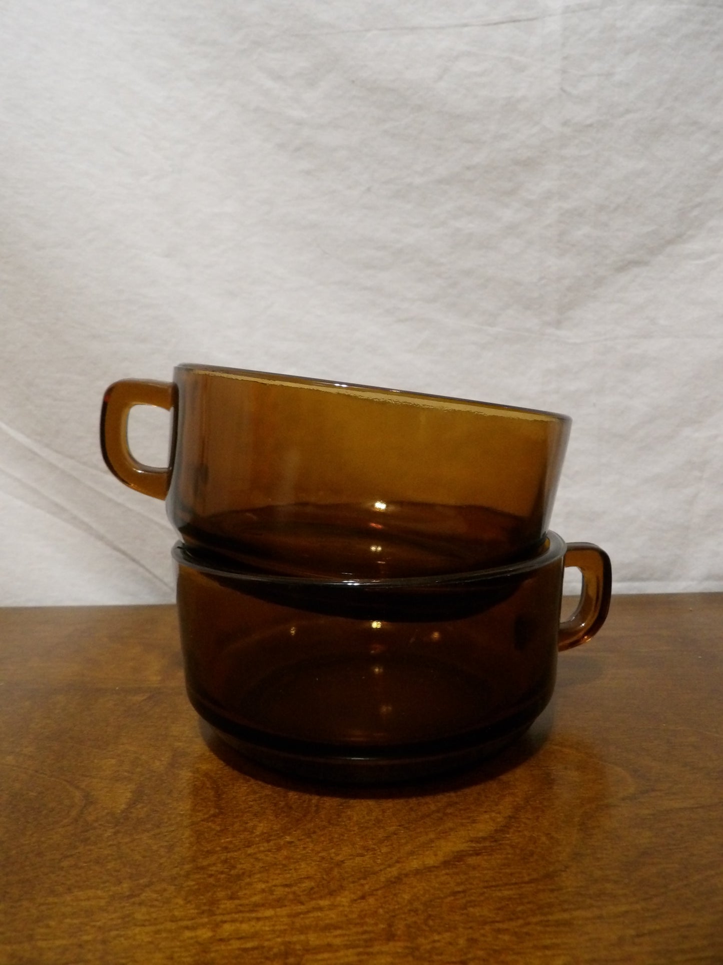 VINTAGE Set of 2 Anchor Hocking Fire King Soup Mugs