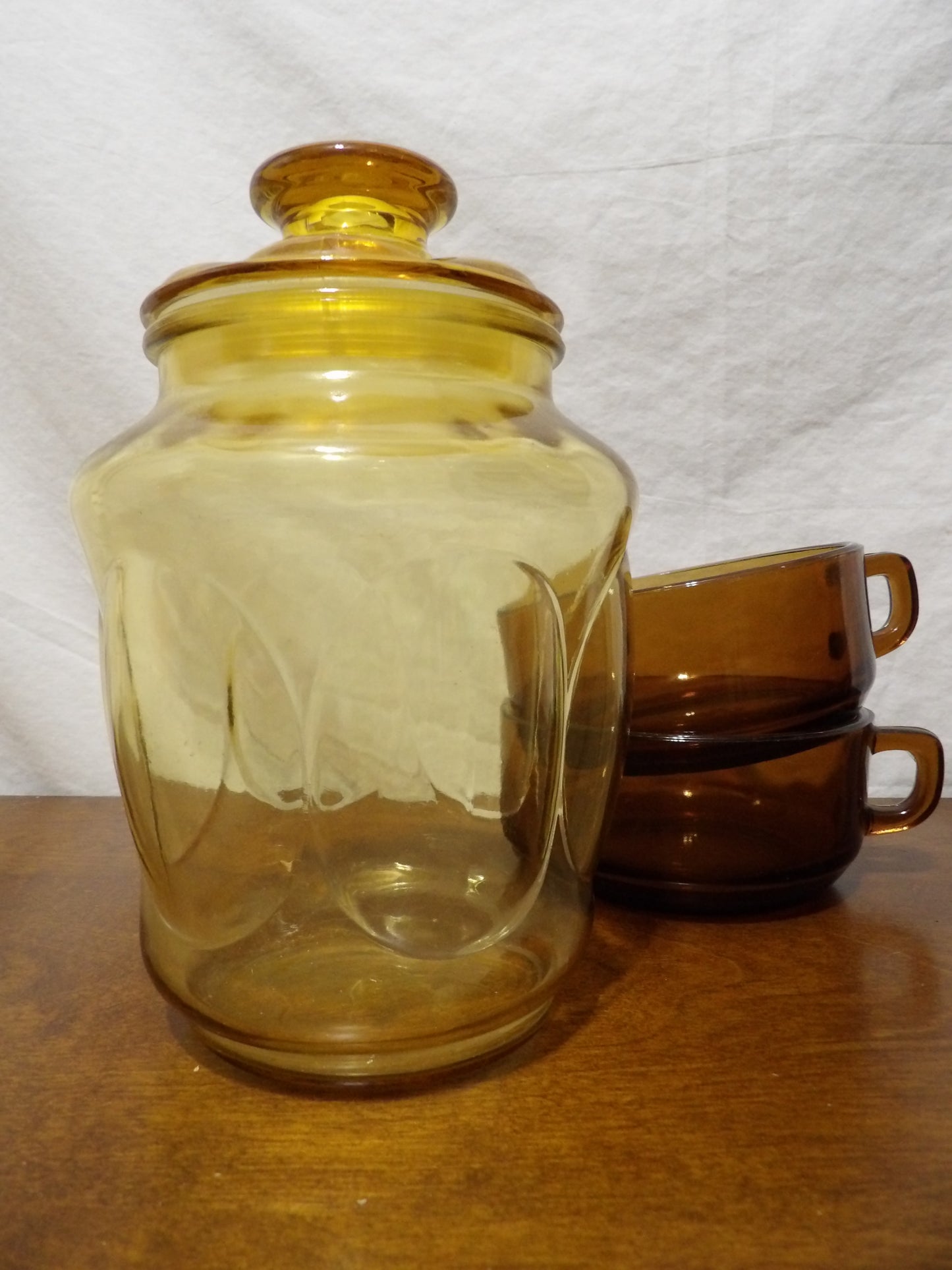 VINTAGE LE Smith Amber Glass Container