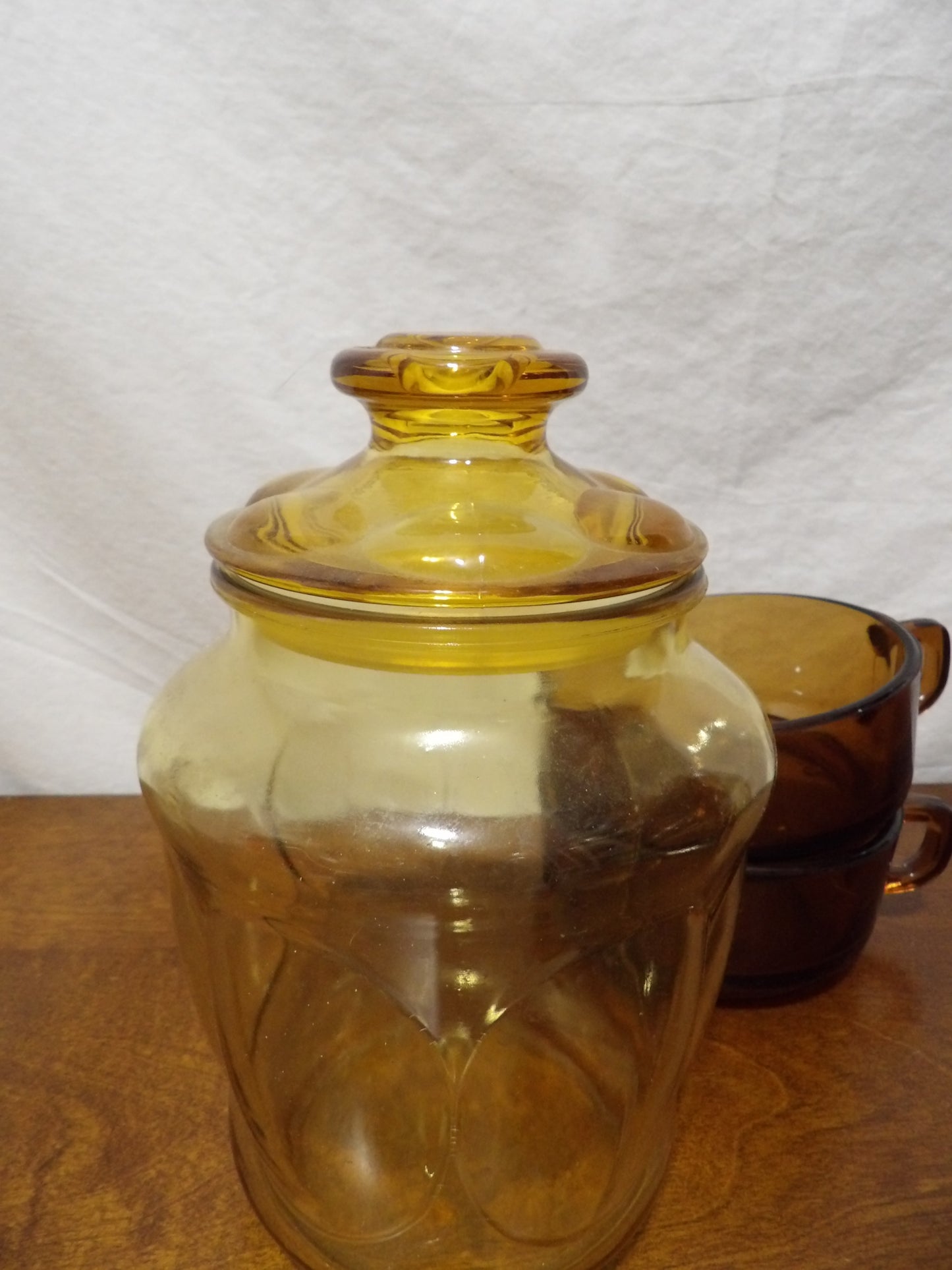 VINTAGE LE Smith Amber Glass Container