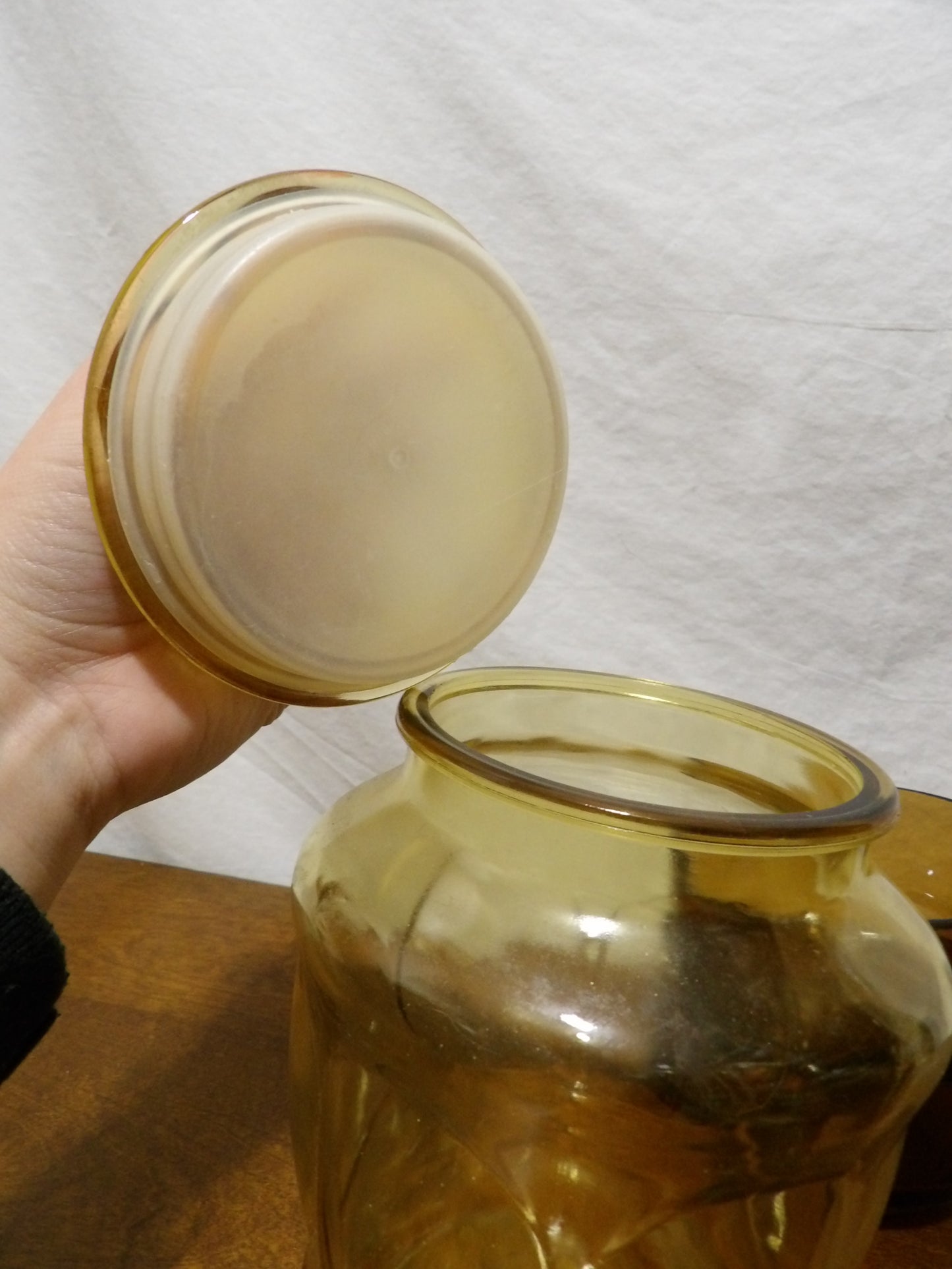 VINTAGE LE Smith Amber Glass Container