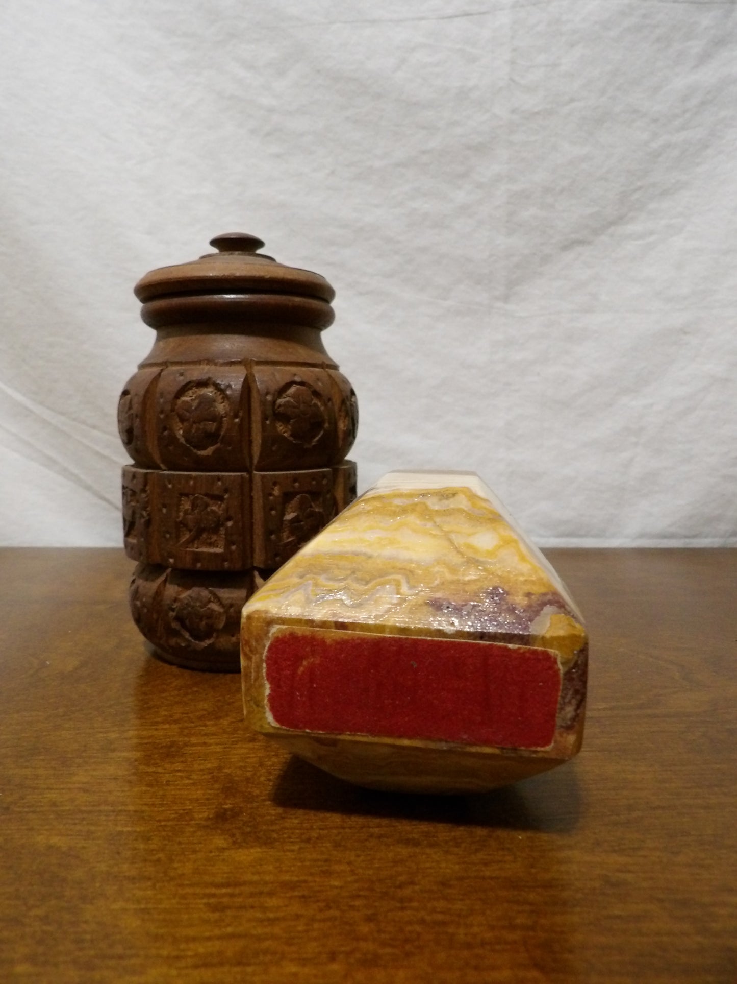 VINTAGE Onyx Stone Pencil Holder
