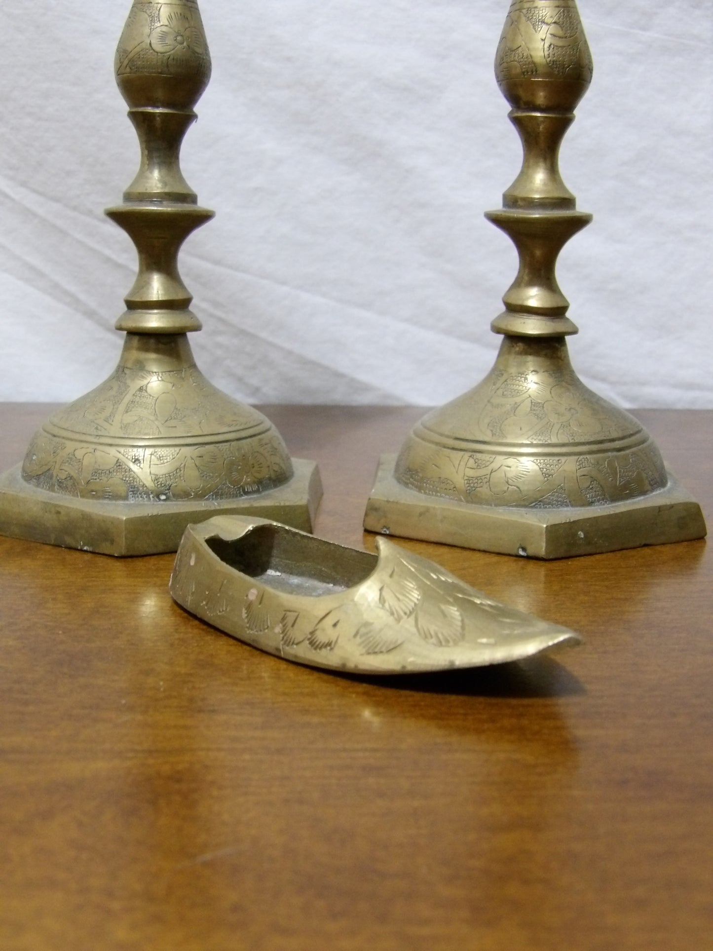 VINTAGE Etched Brass Shoe Ashtray