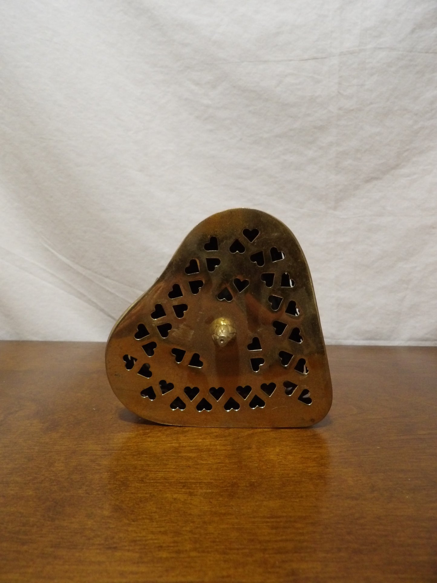 VINTAGE Brass Heart Container