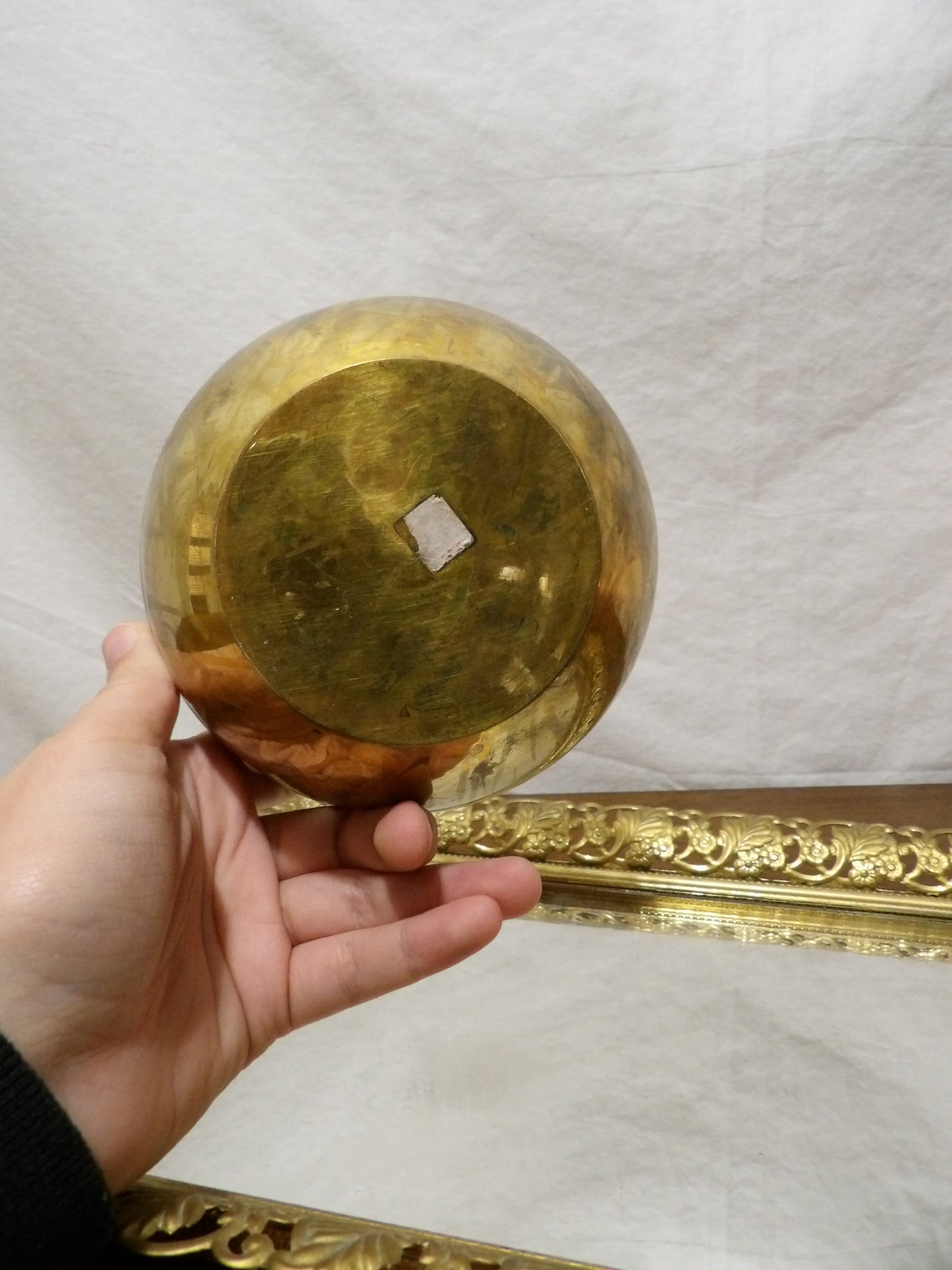 VINTAGE Brass Bowl with Hearts