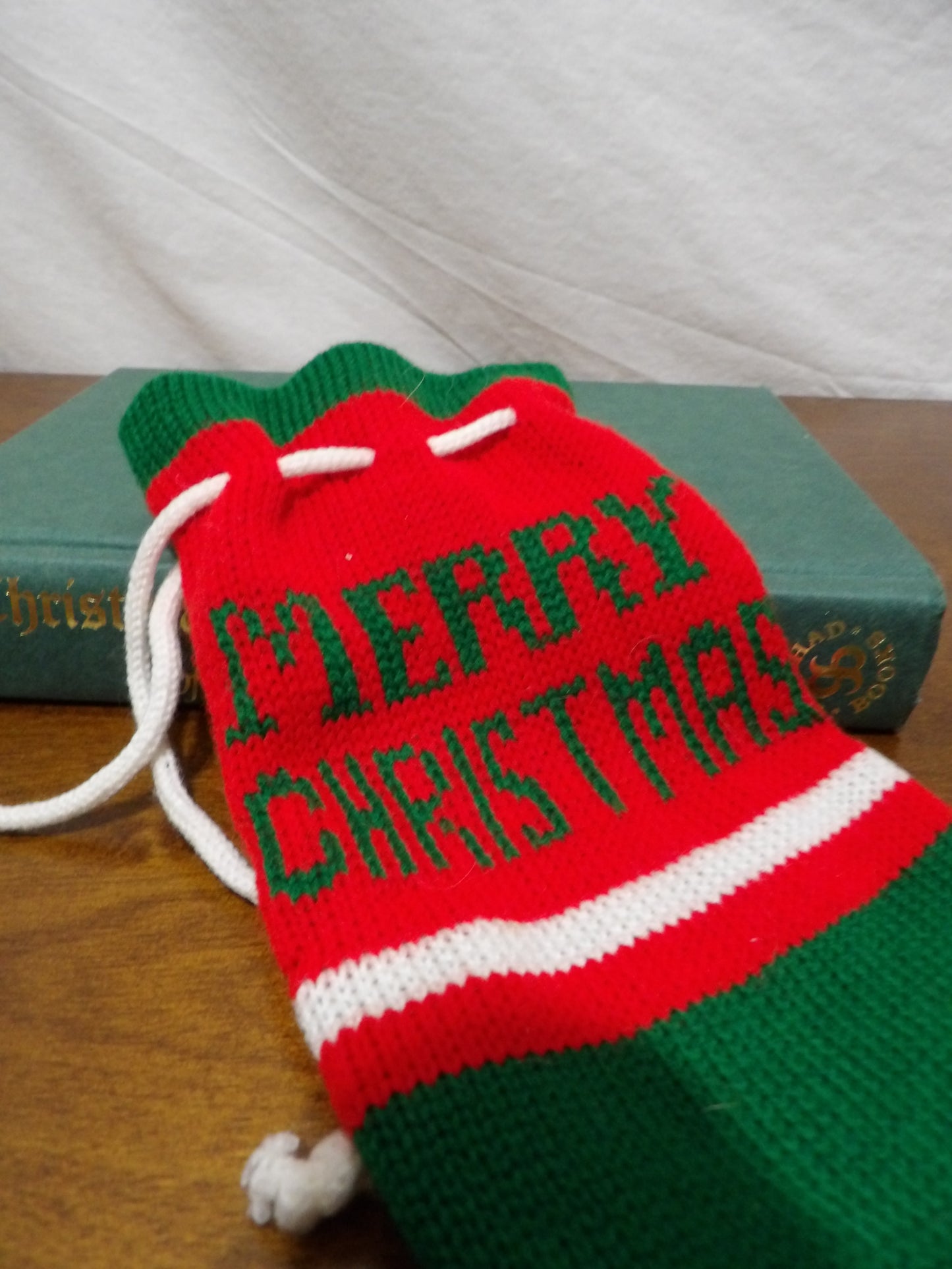 VINTAGE Merry Christmas Bag