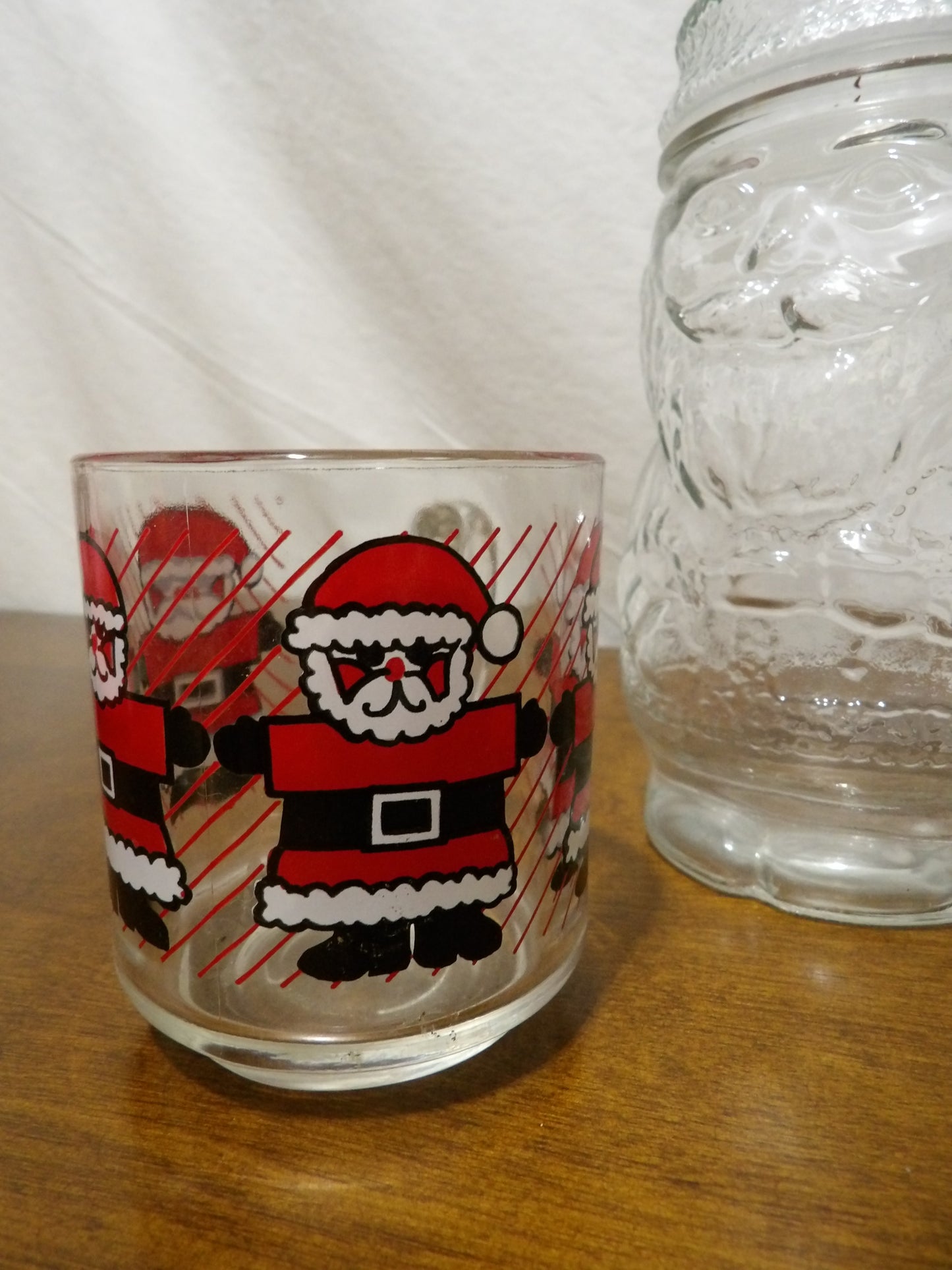 VINTAGE Luminarc Glass Santa Mug