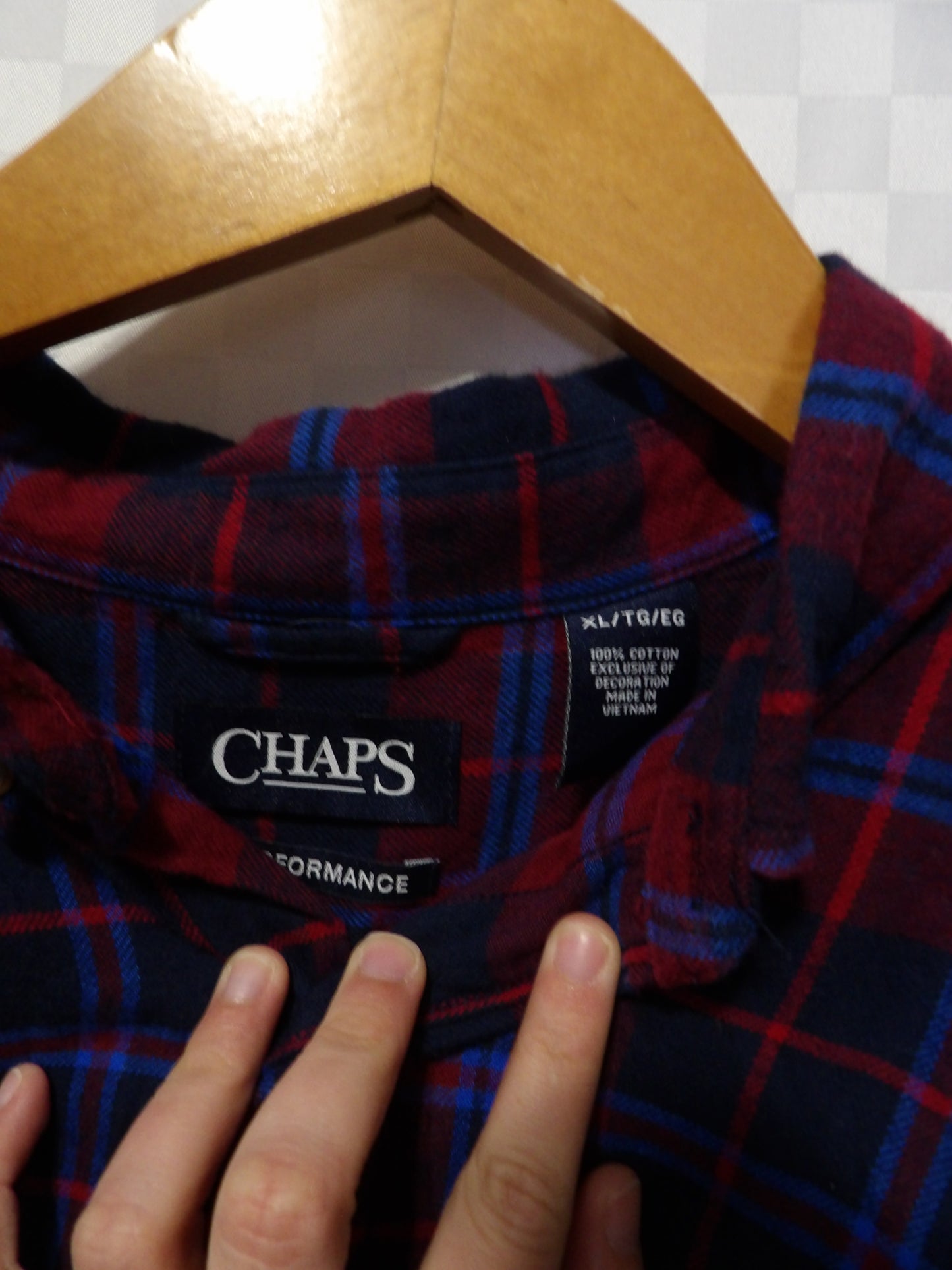 CHAPS Plaid Flannel Button Down | XL
