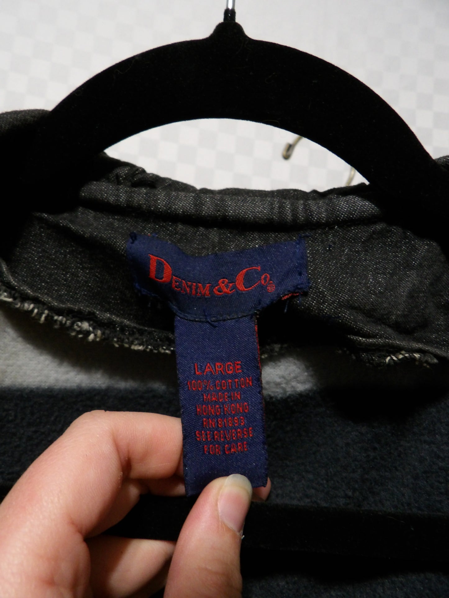 DENIM & CO. Vintage Black Denim Jacket | L