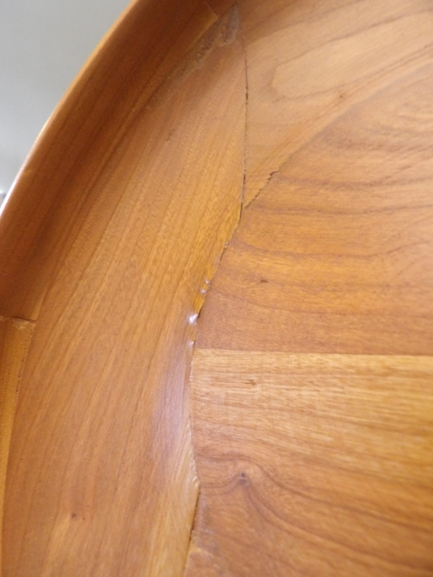 VINTAGE Wooden Shallow Bowl