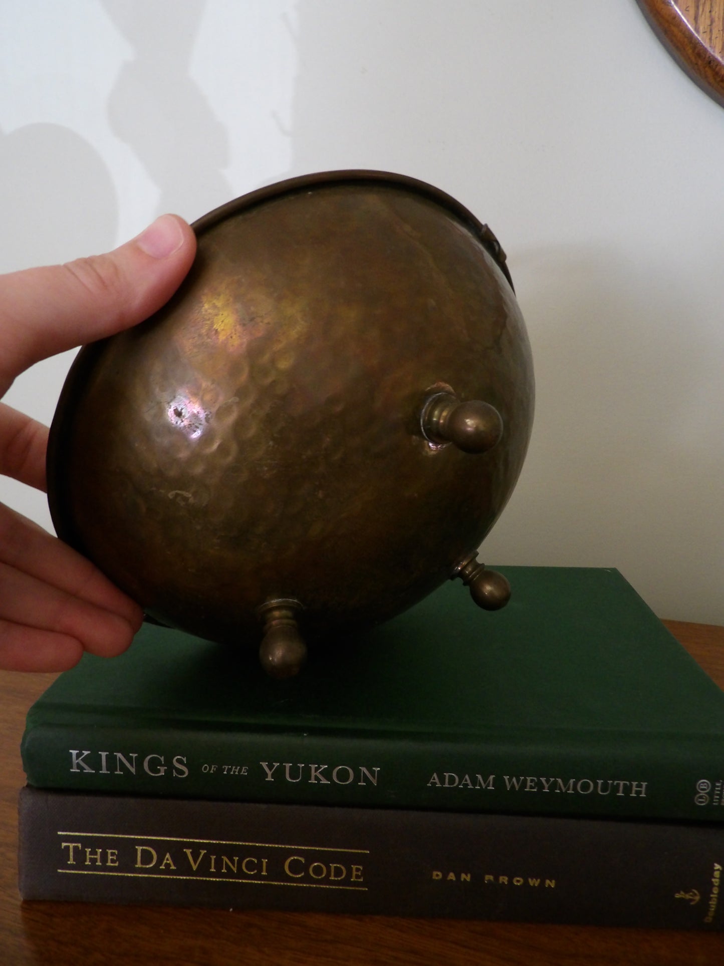 VINTAGE Footed Copper Bowl w/ Handle