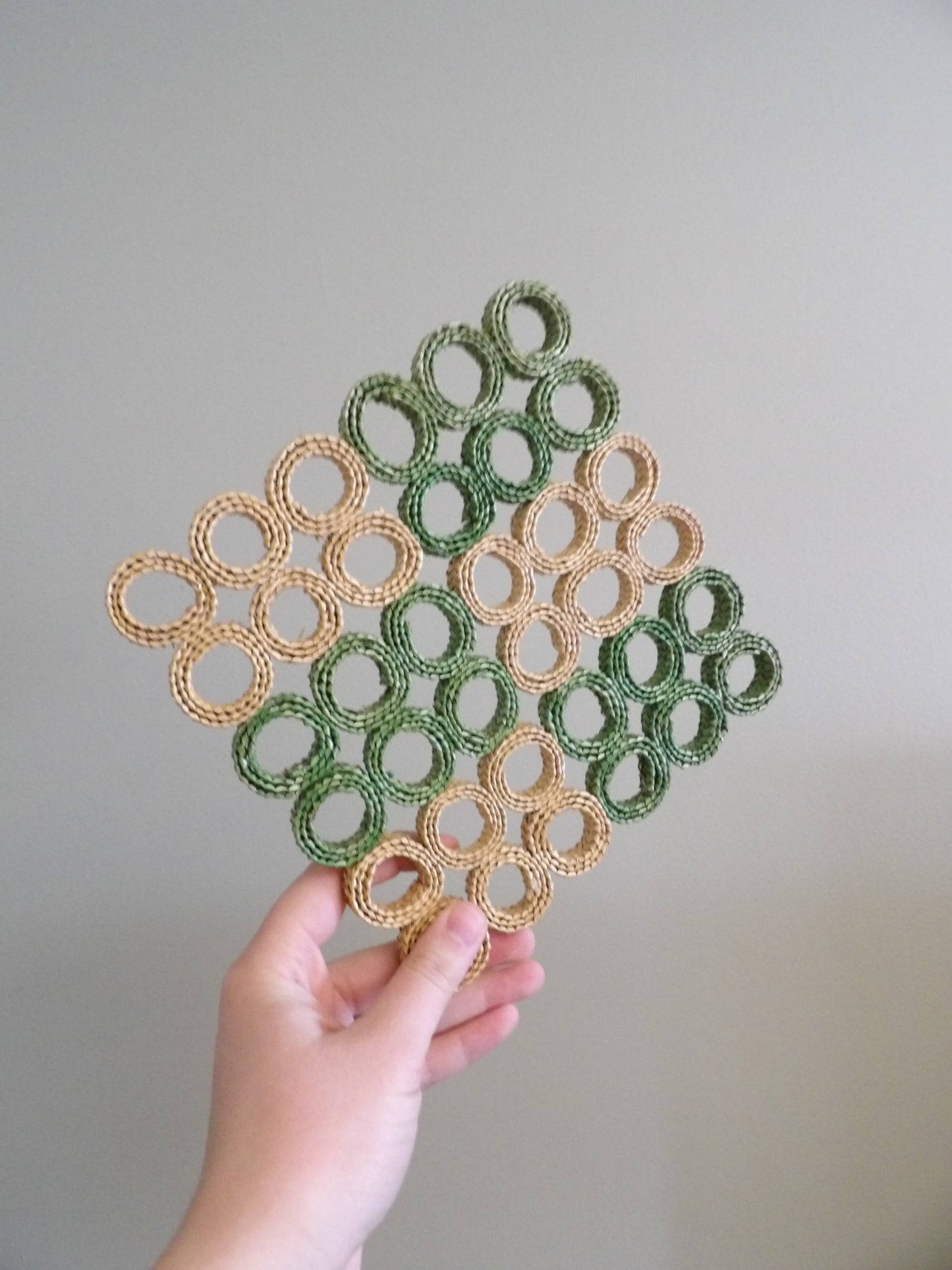 VINTAGE Raffia Woven Straw Trivet