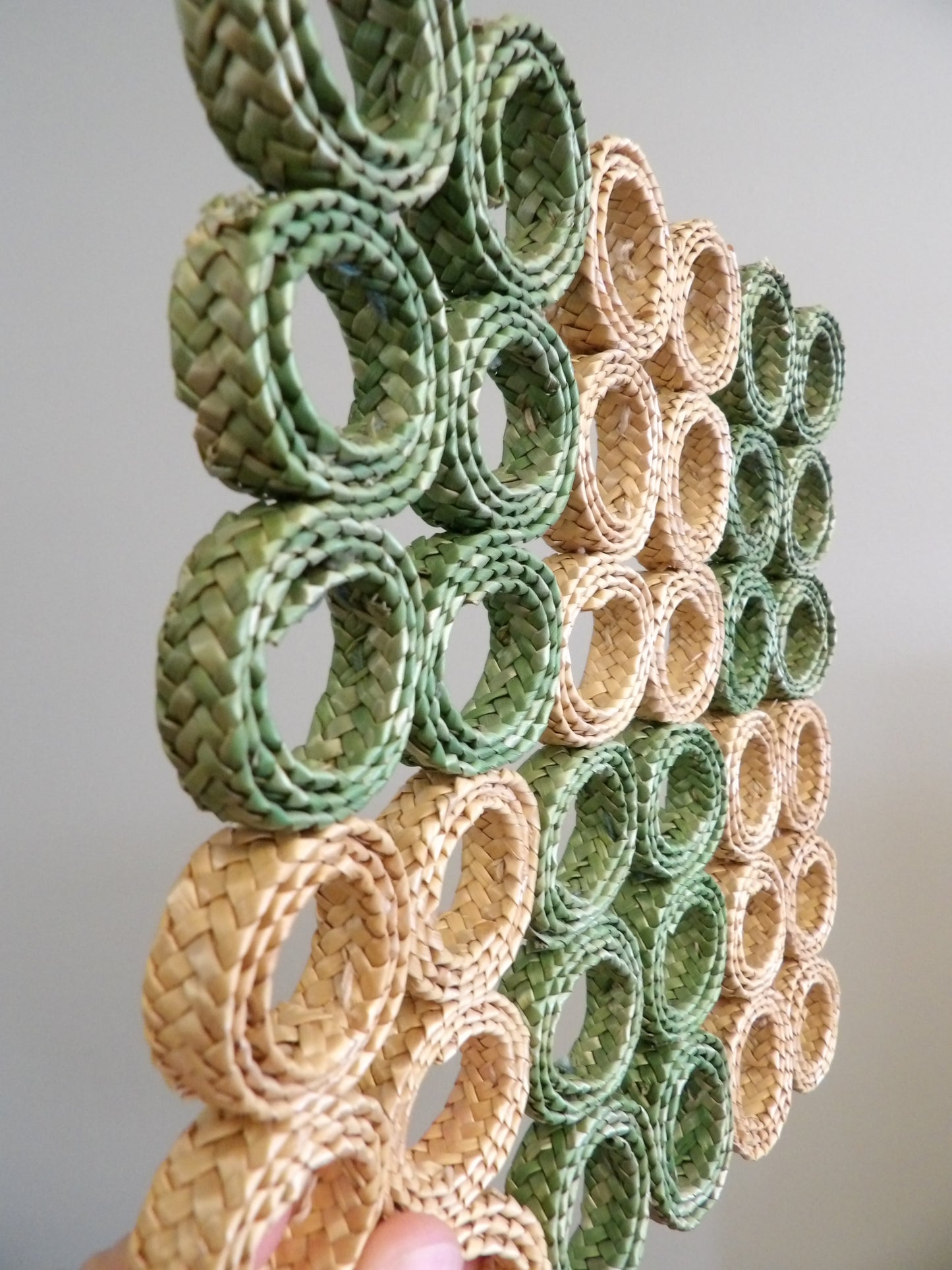 VINTAGE Raffia Woven Straw Trivet