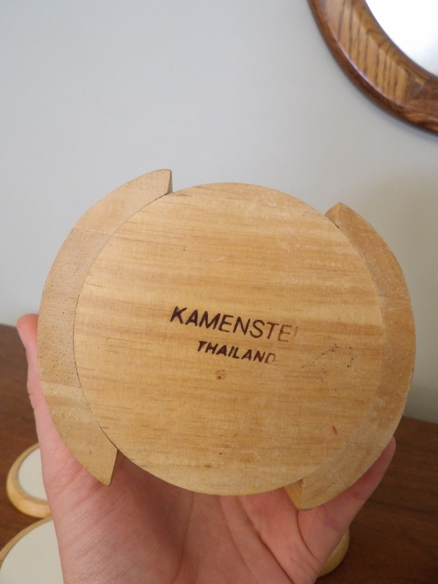 VINTAGE Set of 6 Kamenstein Wood + Laminate Coasters