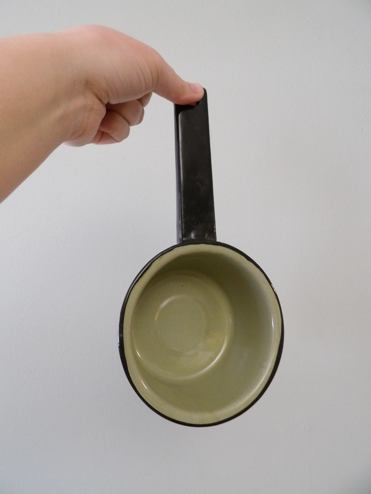 VINTAGE Green Enamelware Sauce Pan