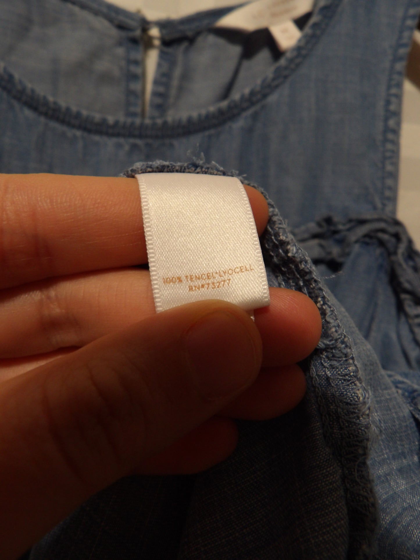 LAUREN CONRAD Denim Cold Shoulder Blouse | M