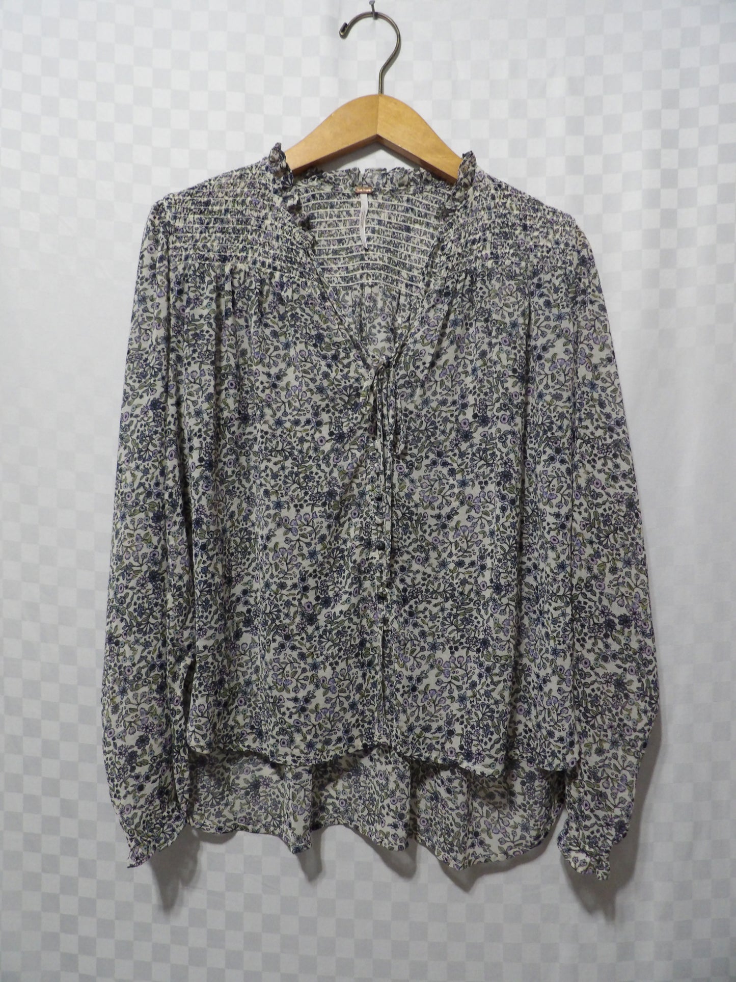FREE PEOPLE Floral Smocked Blouse | S