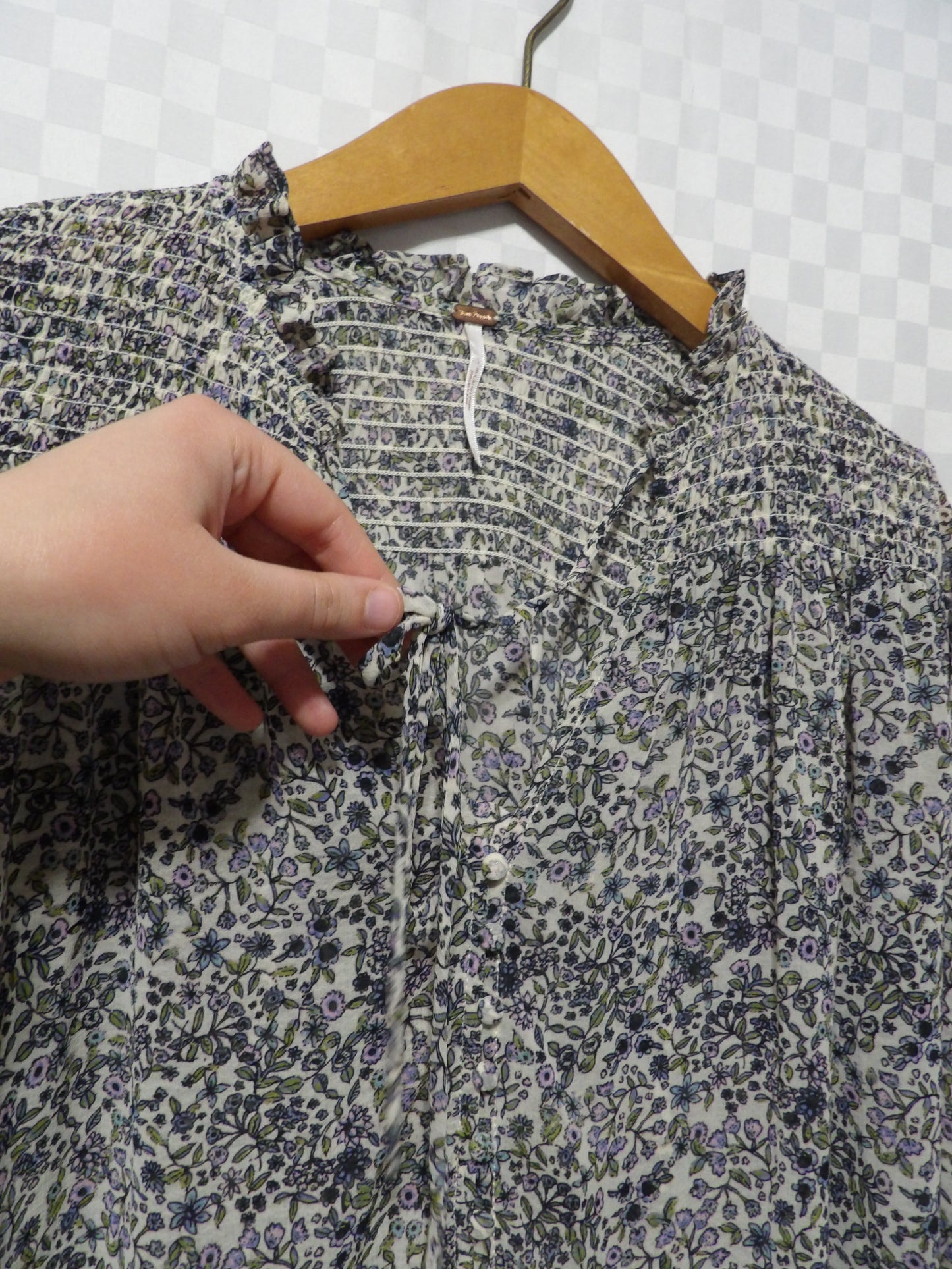 FREE PEOPLE Floral Smocked Blouse | S