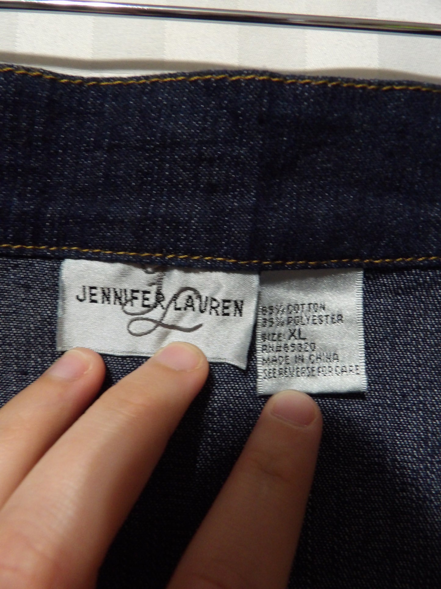 VINTAGE Jennifer Lauren Jean Midi Skirt | XL