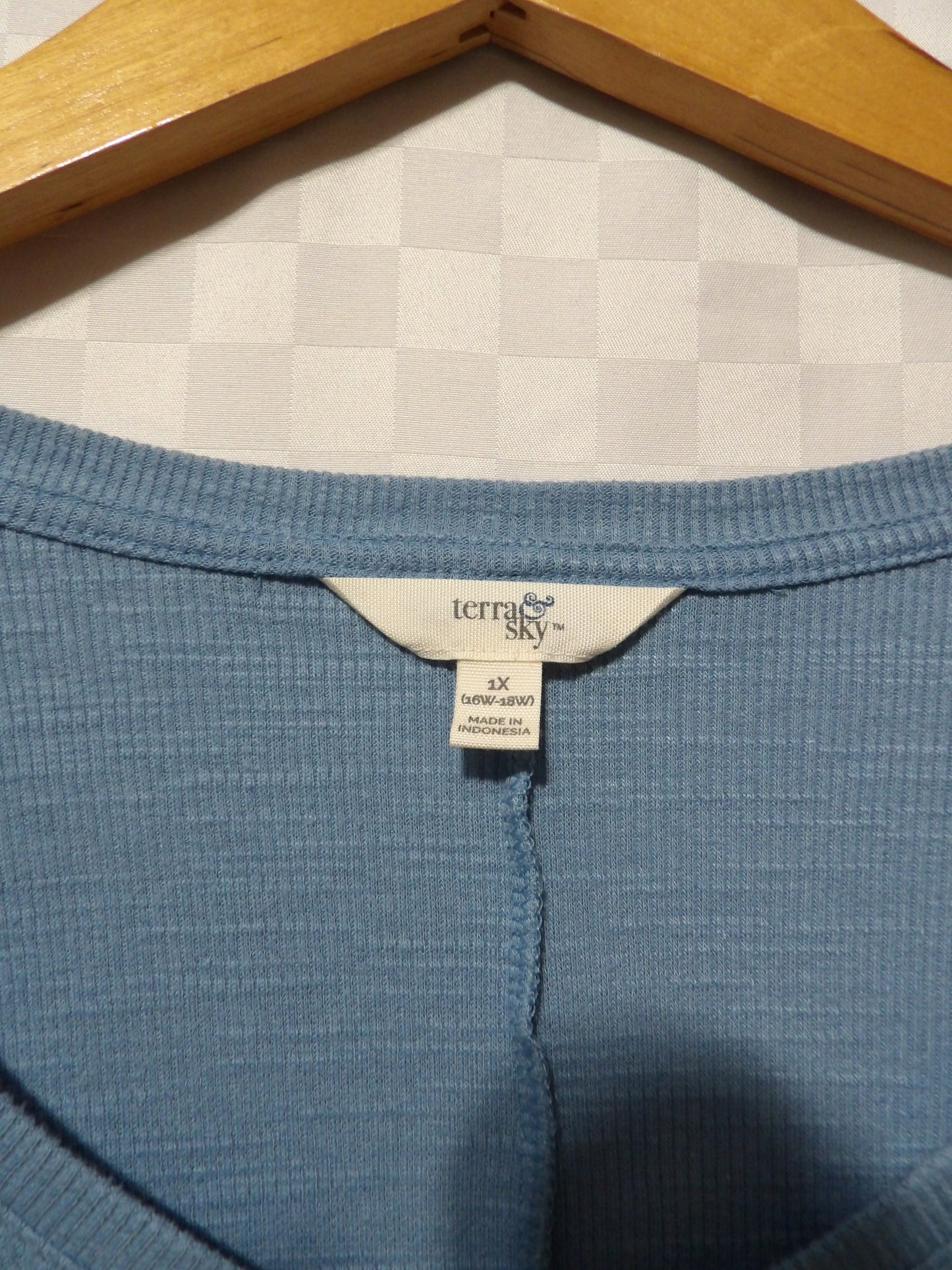 TERRA&SKY Ribbed Ruffly Sleeve Blouse | 1X