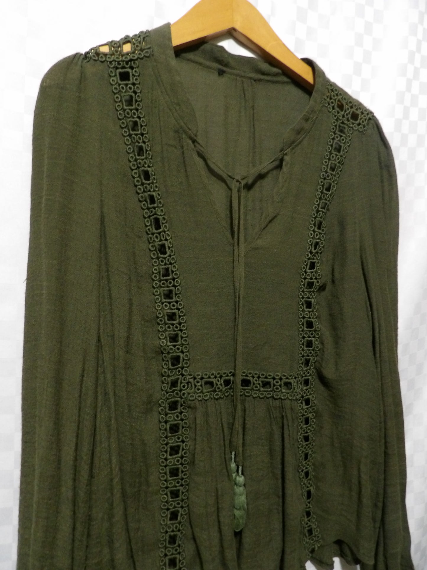 GREEN Peasant Top | M