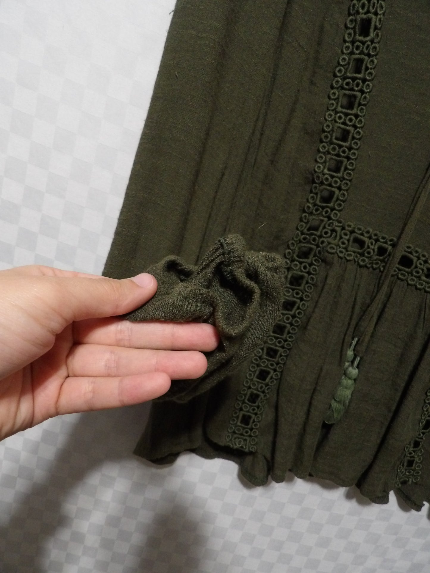 GREEN Peasant Top | M