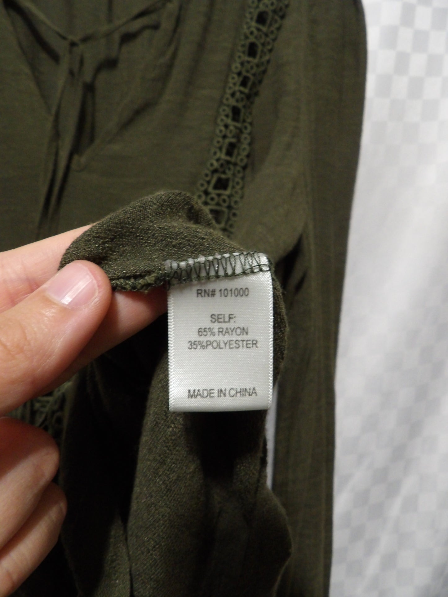 GREEN Peasant Top | M
