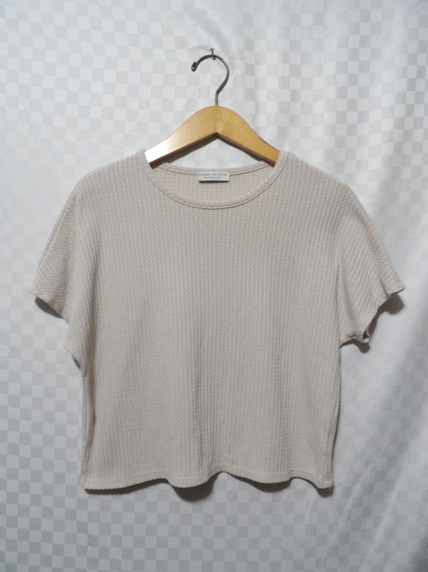 PAPER CRANE Waffle Knit Boxy Tee | S