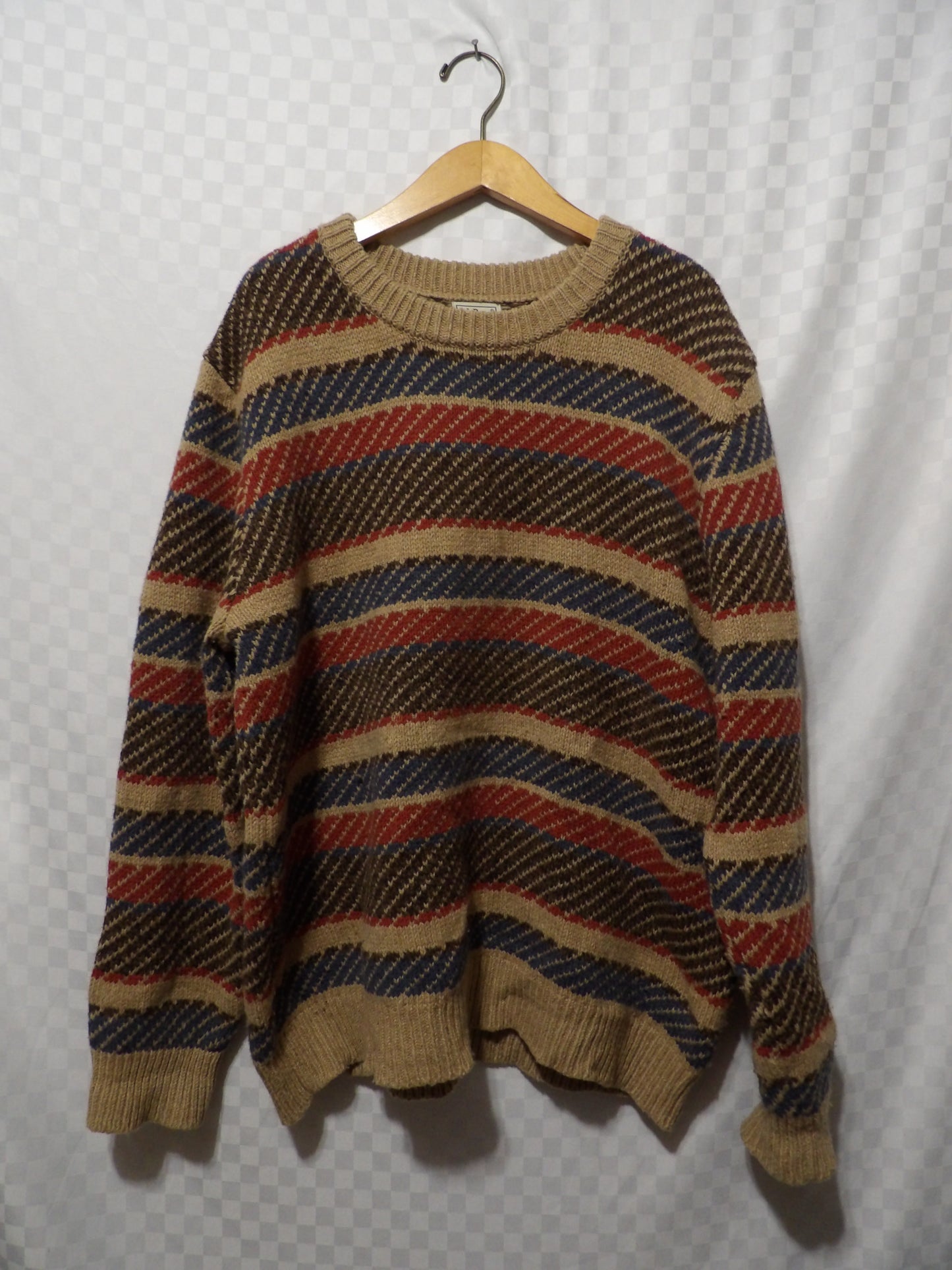 L.L.Bean Lambs' Wool Striped Sweater | XXL-Reg