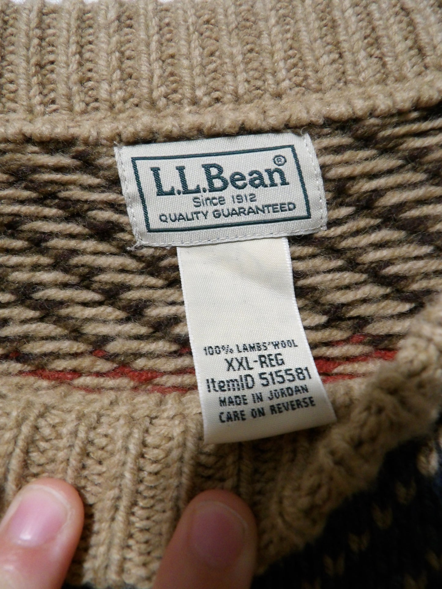 L.L.Bean Lambs' Wool Striped Sweater | XXL-Reg