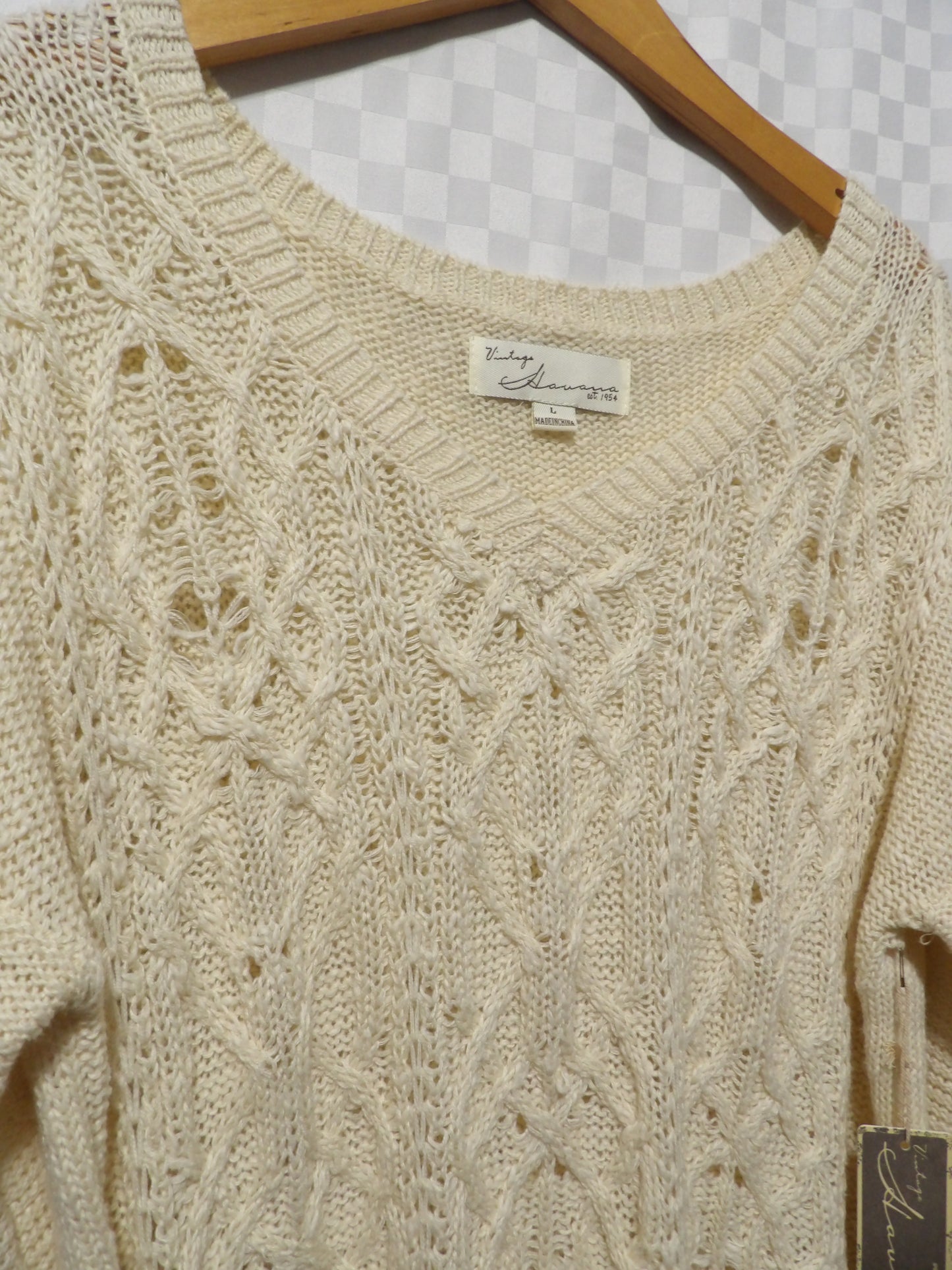 VINTAGE HAVANA Distressed Sweater New with Tags | L
