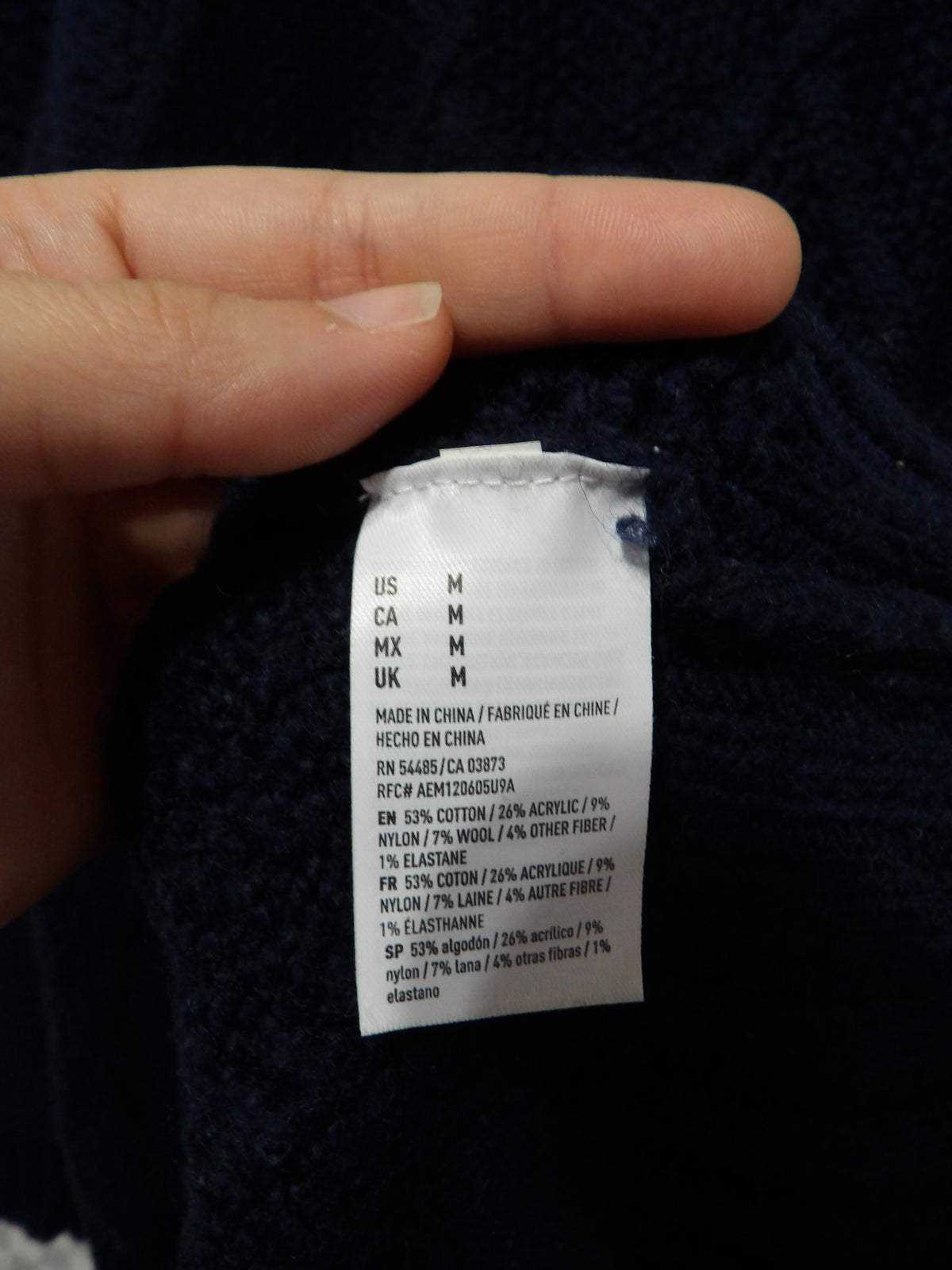 AMERICAN EAGLE Cable Knit Wool Blend Sweater | S