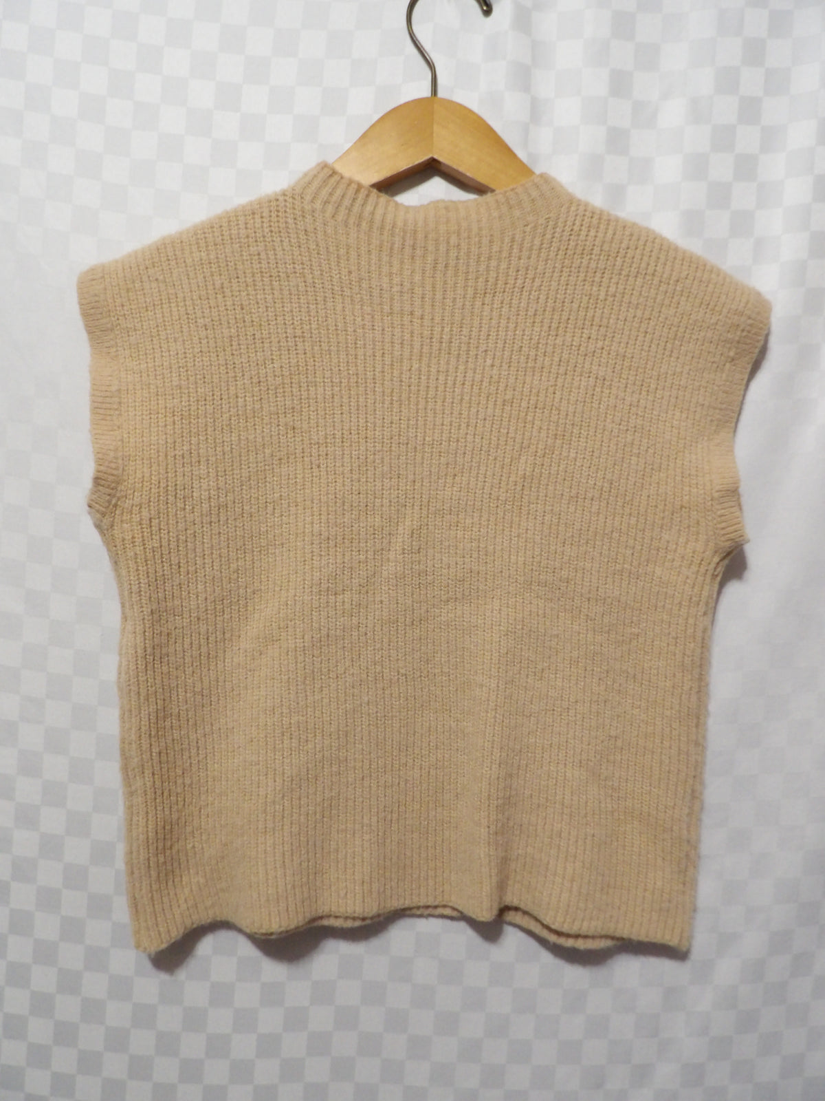 Tan Short Sleeve Sweater Vest | S