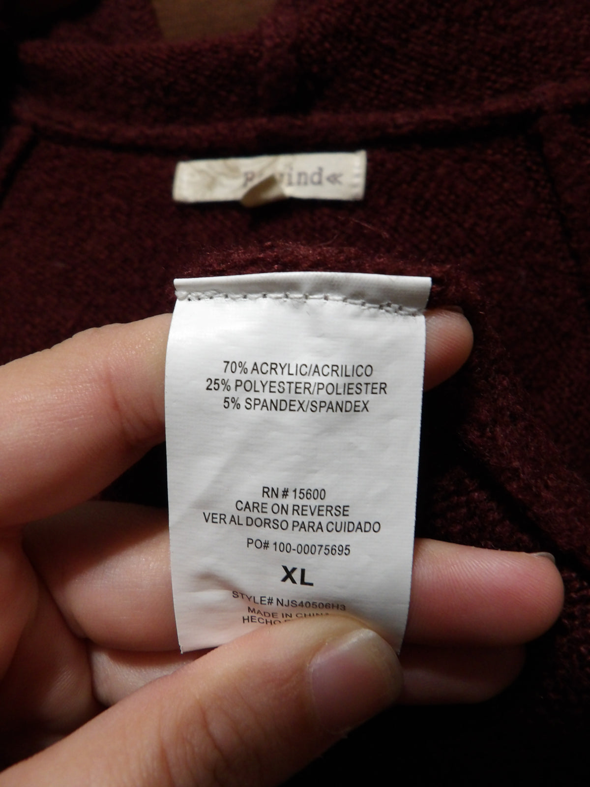 REWIND Burgundy Hooded Cardigan | XL