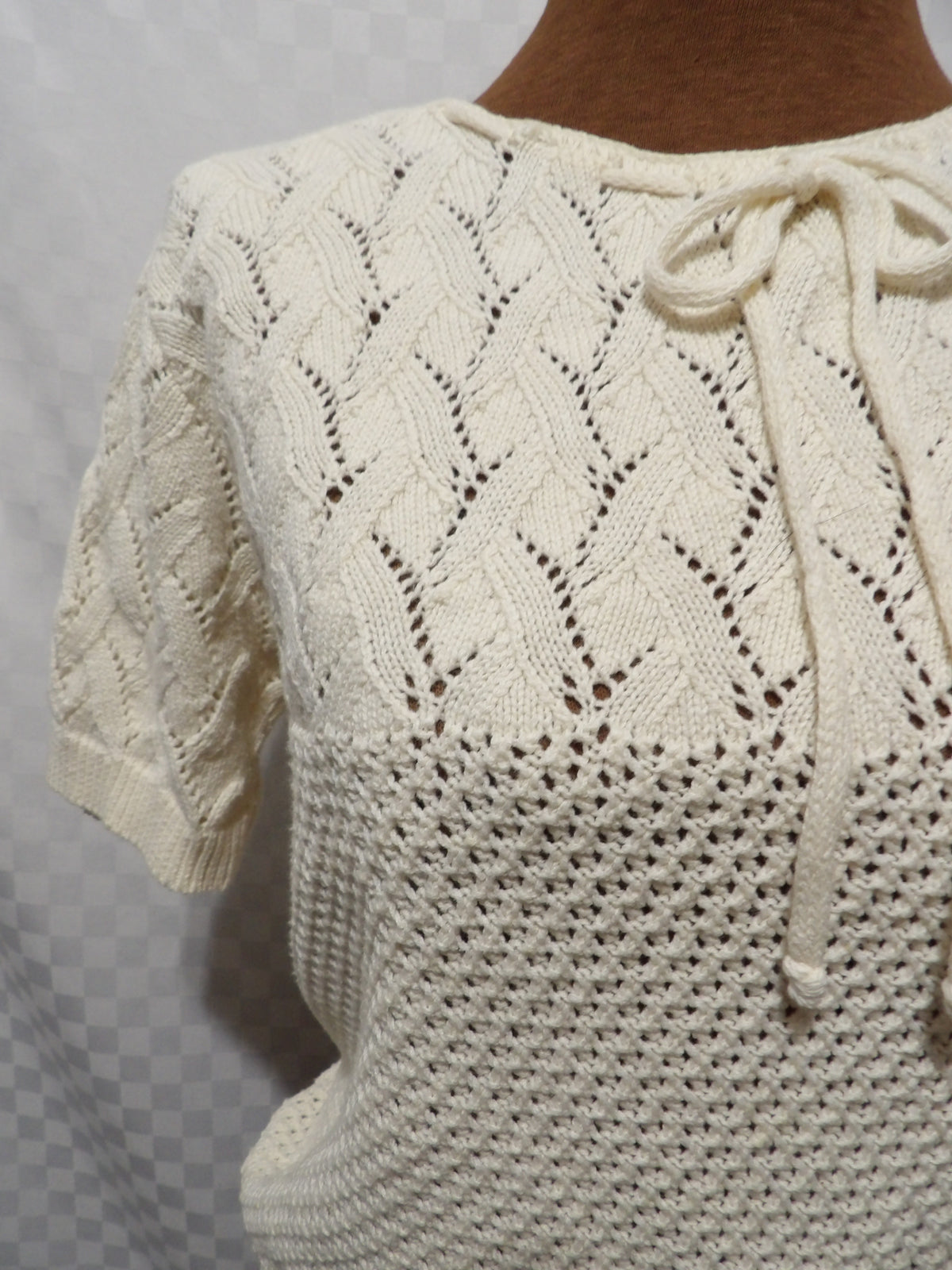 Handmade Cream Knit Blouse | M