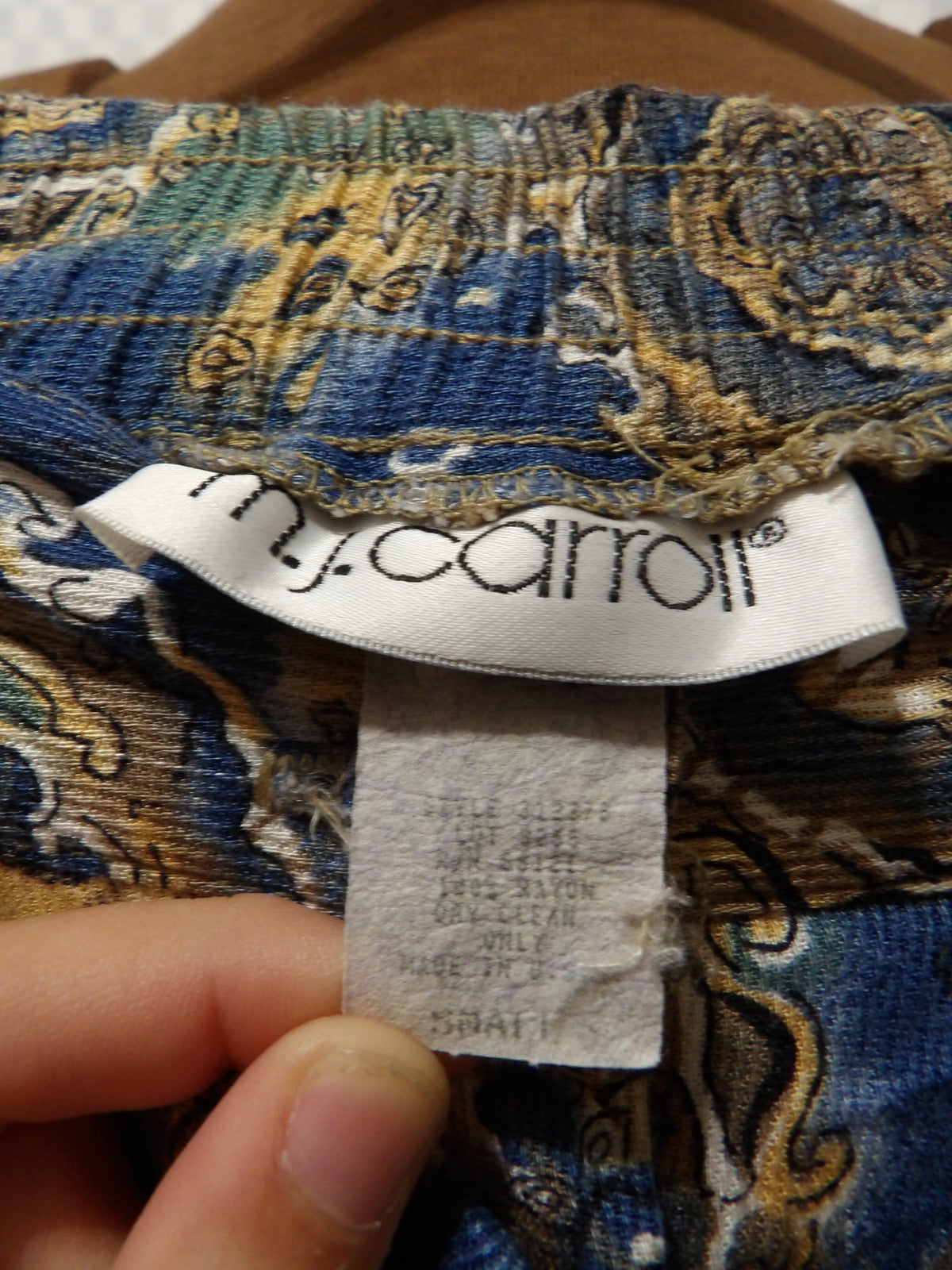 M.J. CARROLL Vintage Paisley Midi Skirt | S