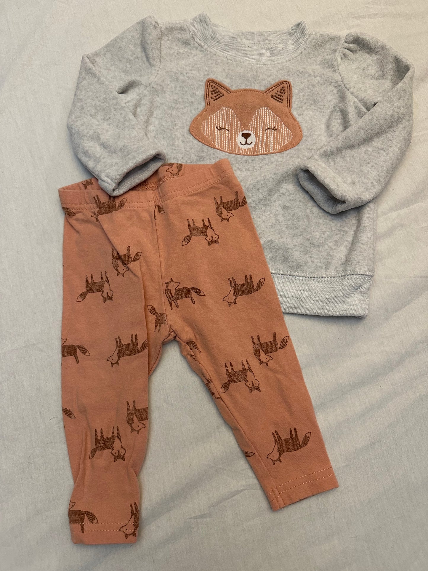 CARTER’S Child of Mine Fleece Sweater + Leggings Outfit | 3-6M