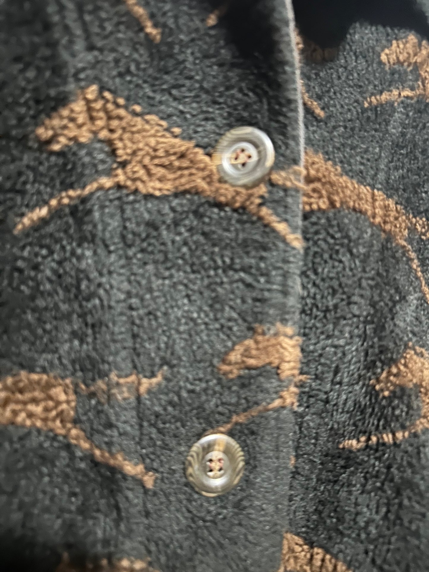 VINTAGE Coldwater Creek Horse Sherpa Feece Shacket | 2X