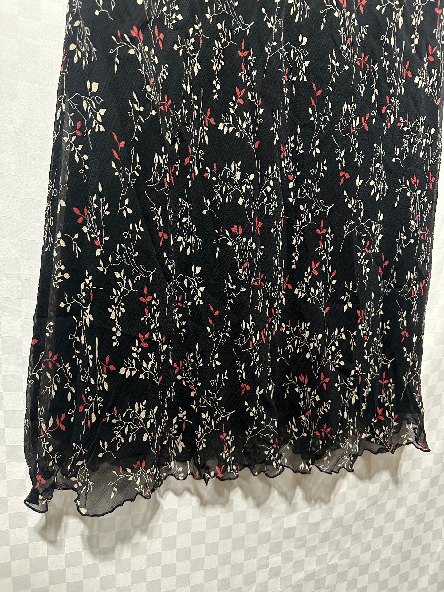 VINTAGE Jaclyn Smith Leaf Pattern Silk Skirt | 1X