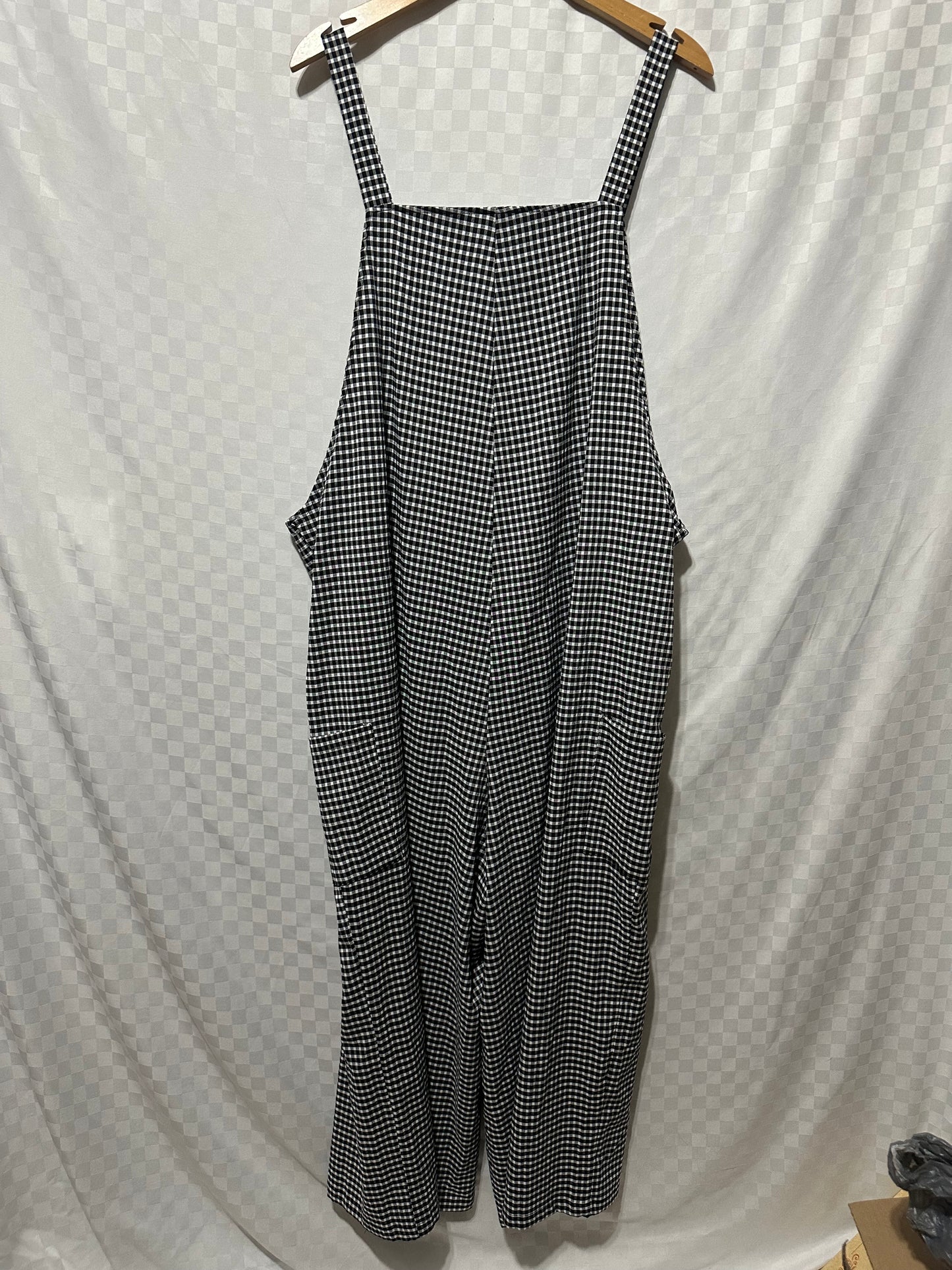 SHEIN CURVE Wide Leg Gingham Overalls | 2X