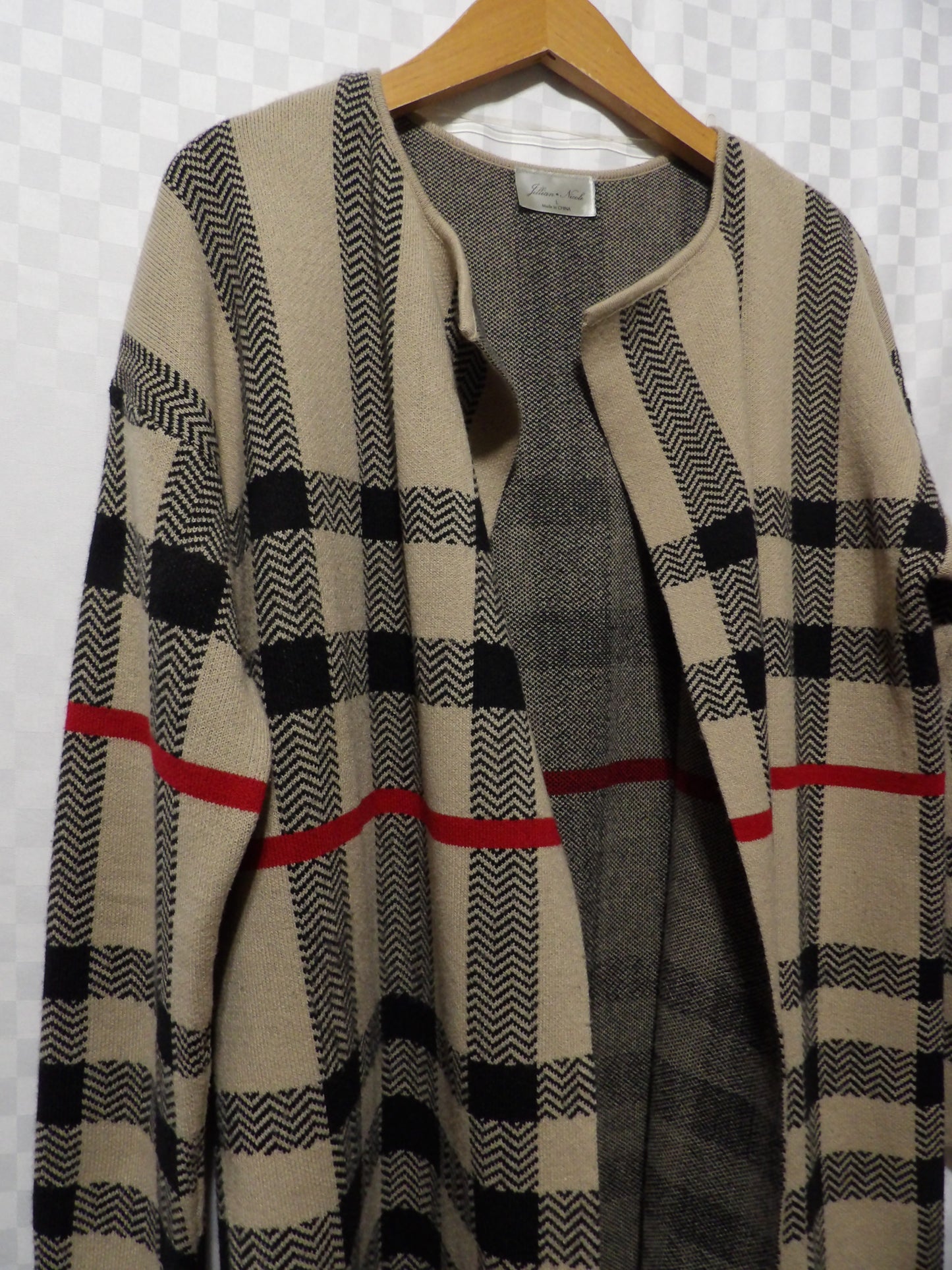 JILLIAN NICOLE Plaid Cardigan | L