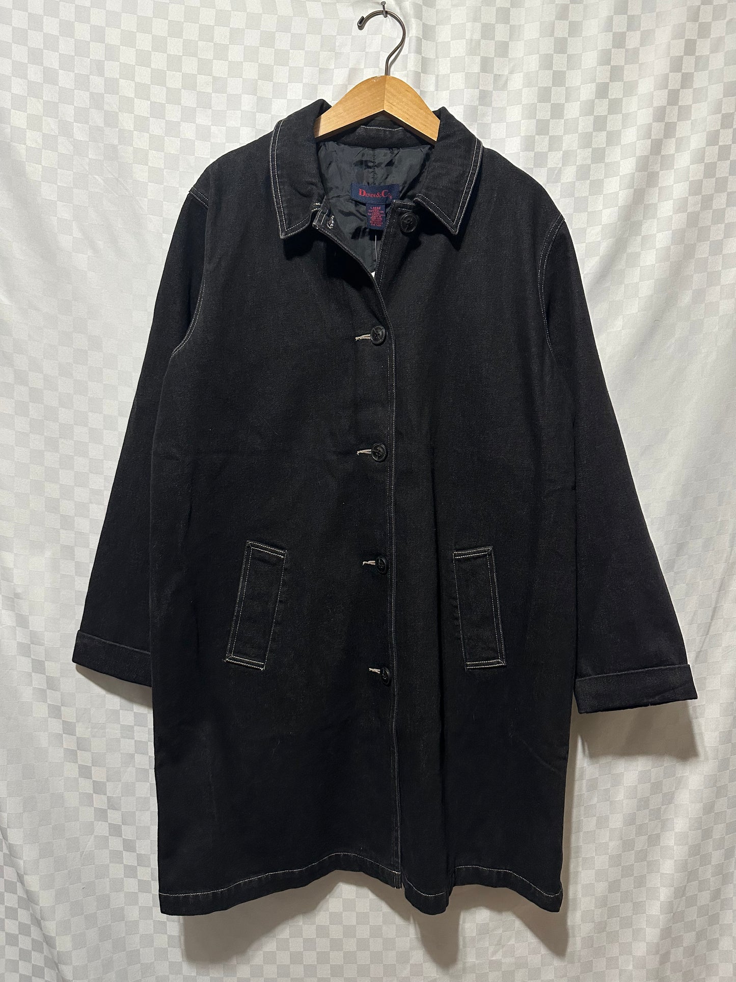 VINTAGE Denim & Co. Black Denim Jacket New w/ Tags | L