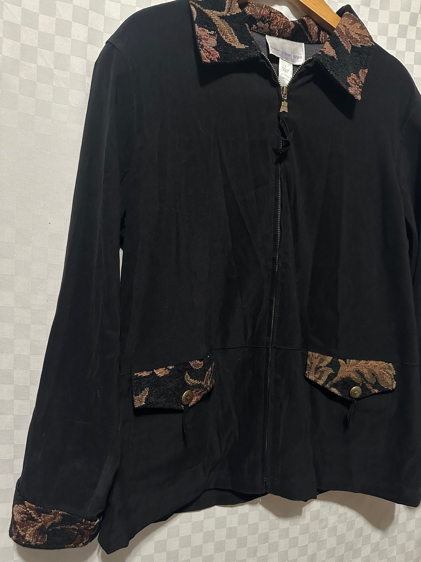 VINTAGE Susan Graver Tapestry Jacket | L