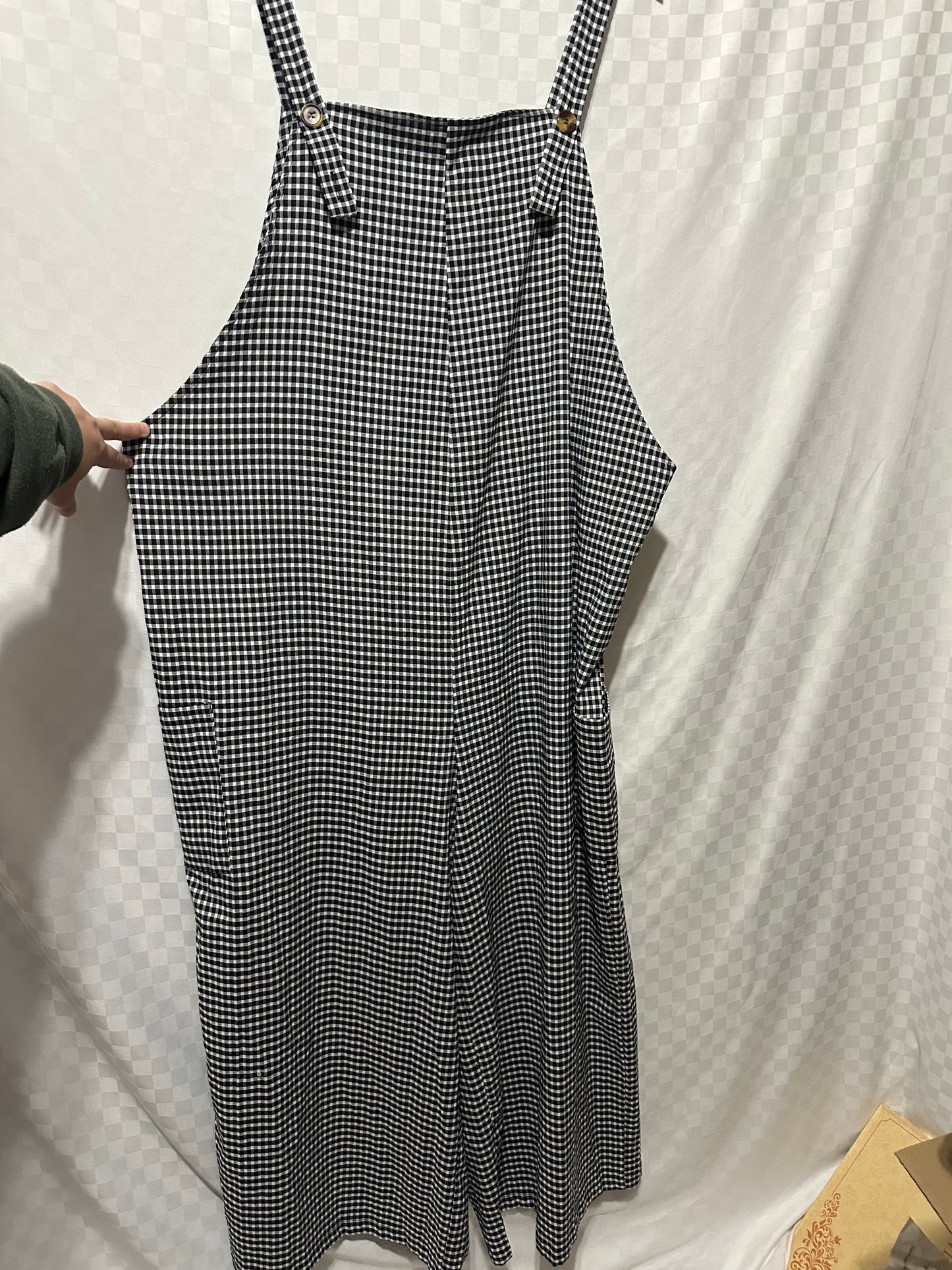 SHEIN CURVE Wide Leg Gingham Overalls | 2X