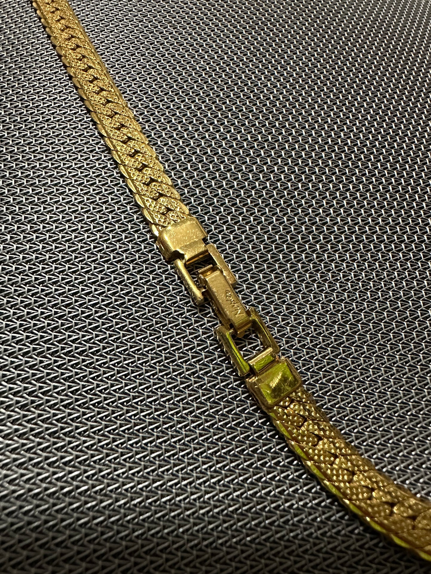 VINTAGE Napier Gold Tone Herringbone Necklace