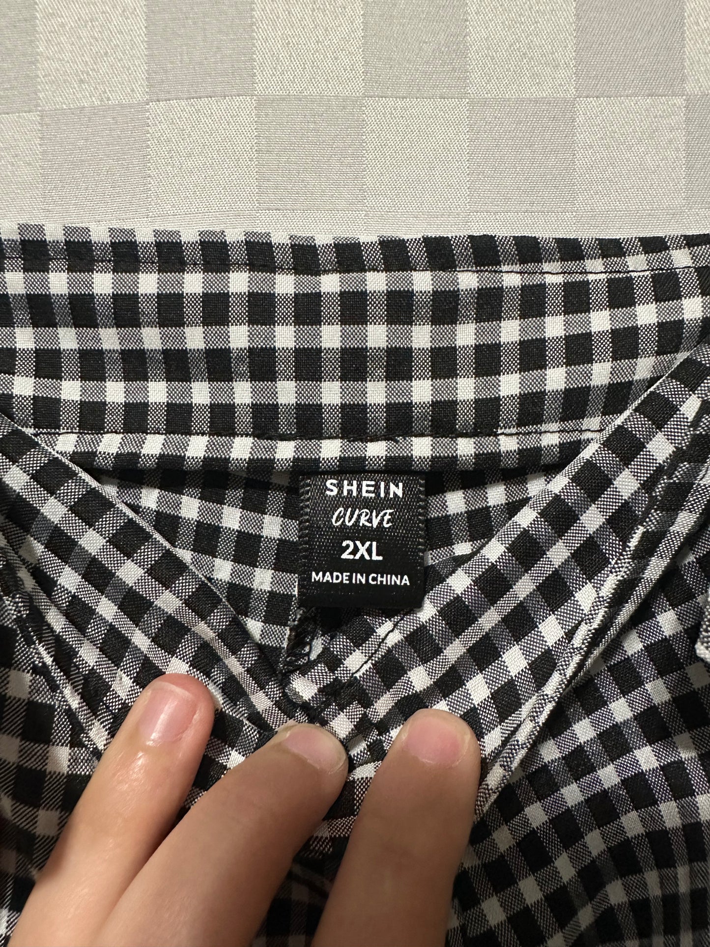 SHEIN CURVE Wide Leg Gingham Overalls | 2X